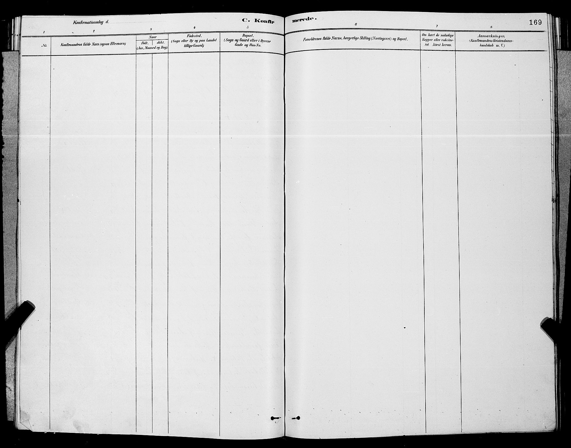 Eidanger kirkebøker, AV/SAKO-A-261/G/Ga/L0002: Parish register (copy) no. 2, 1879-1892, p. 169