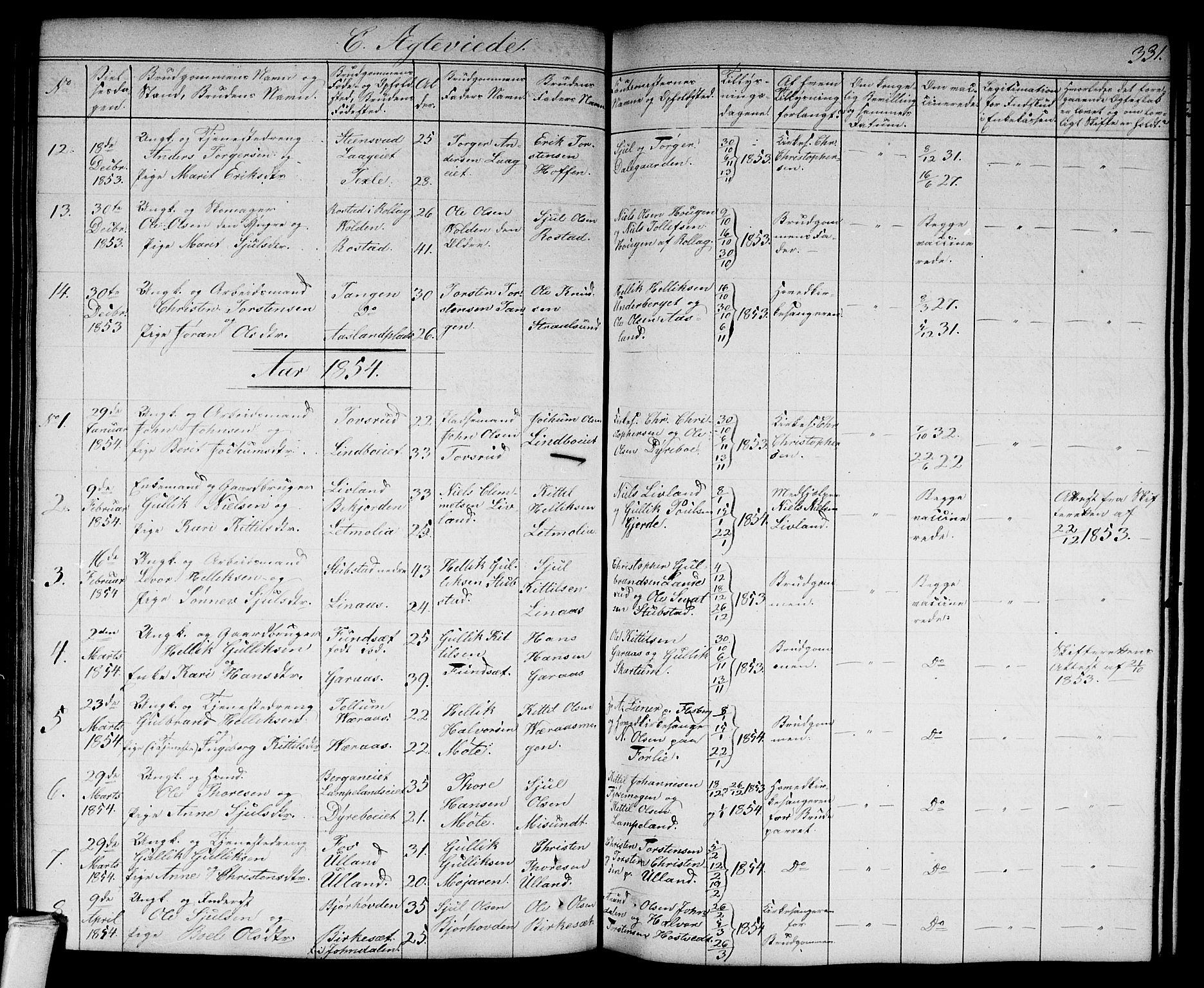 Flesberg kirkebøker, SAKO/A-18/G/Ga/L0002: Parish register (copy) no. I 2, 1834-1860, p. 331