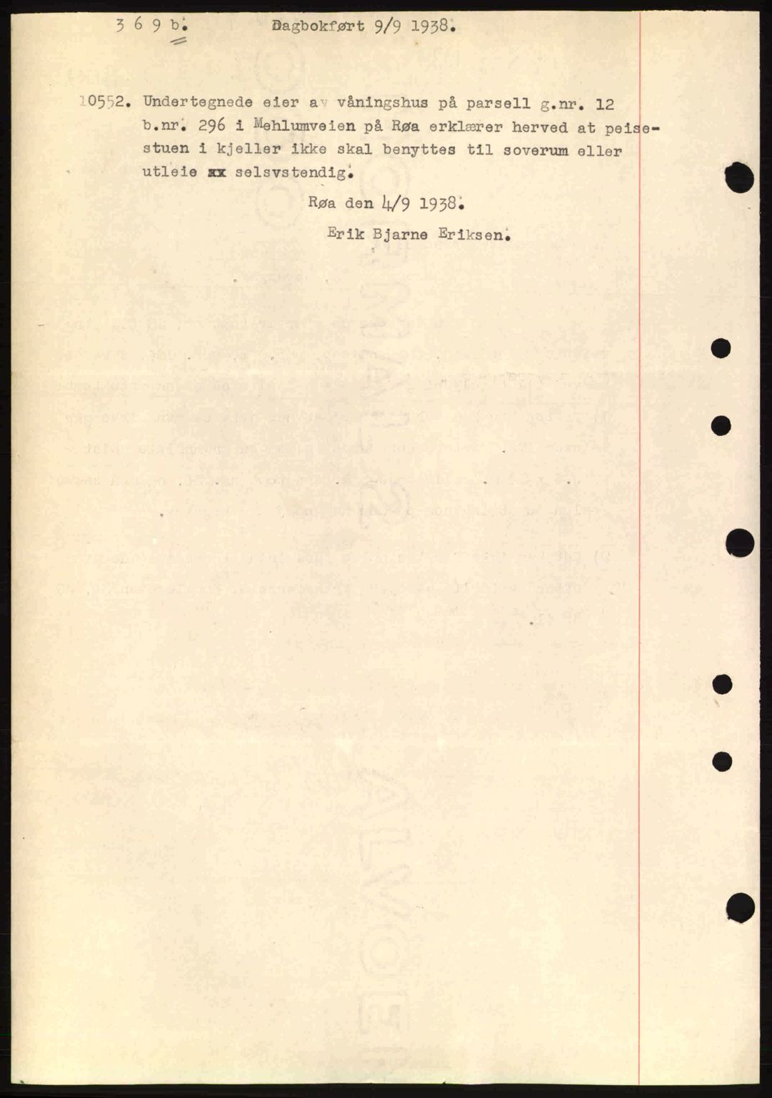 Aker herredsskriveri, SAO/A-10896/G/Gb/Gba/Gbab/L0025: Mortgage book no. A154-155, 1938-1938, Diary no: : 10552/1938