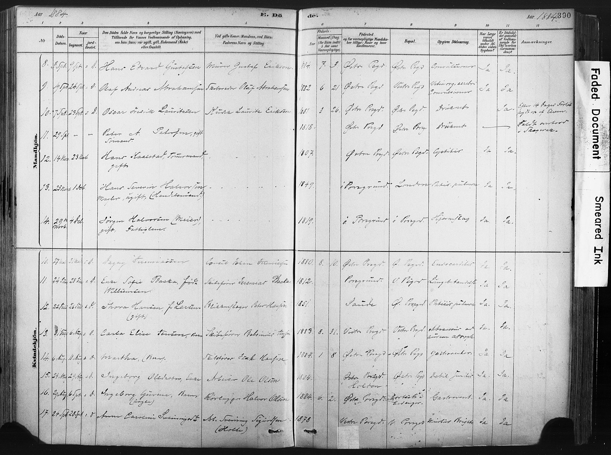 Porsgrunn kirkebøker , AV/SAKO-A-104/F/Fa/L0008: Parish register (official) no. 8, 1878-1895, p. 390