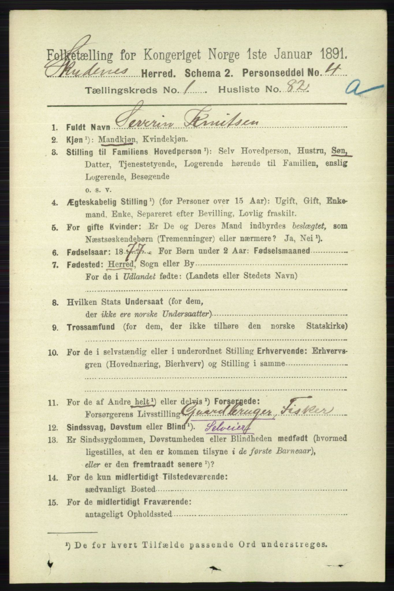 RA, 1891 census for 1150 Skudenes, 1891, p. 553