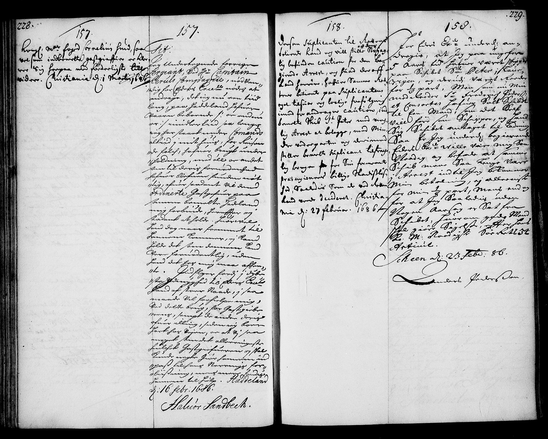 Stattholderembetet 1572-1771, AV/RA-EA-2870/Ae/L0002: Supplikasjons- og resolusjonsprotokoll, 1686, p. 228-229