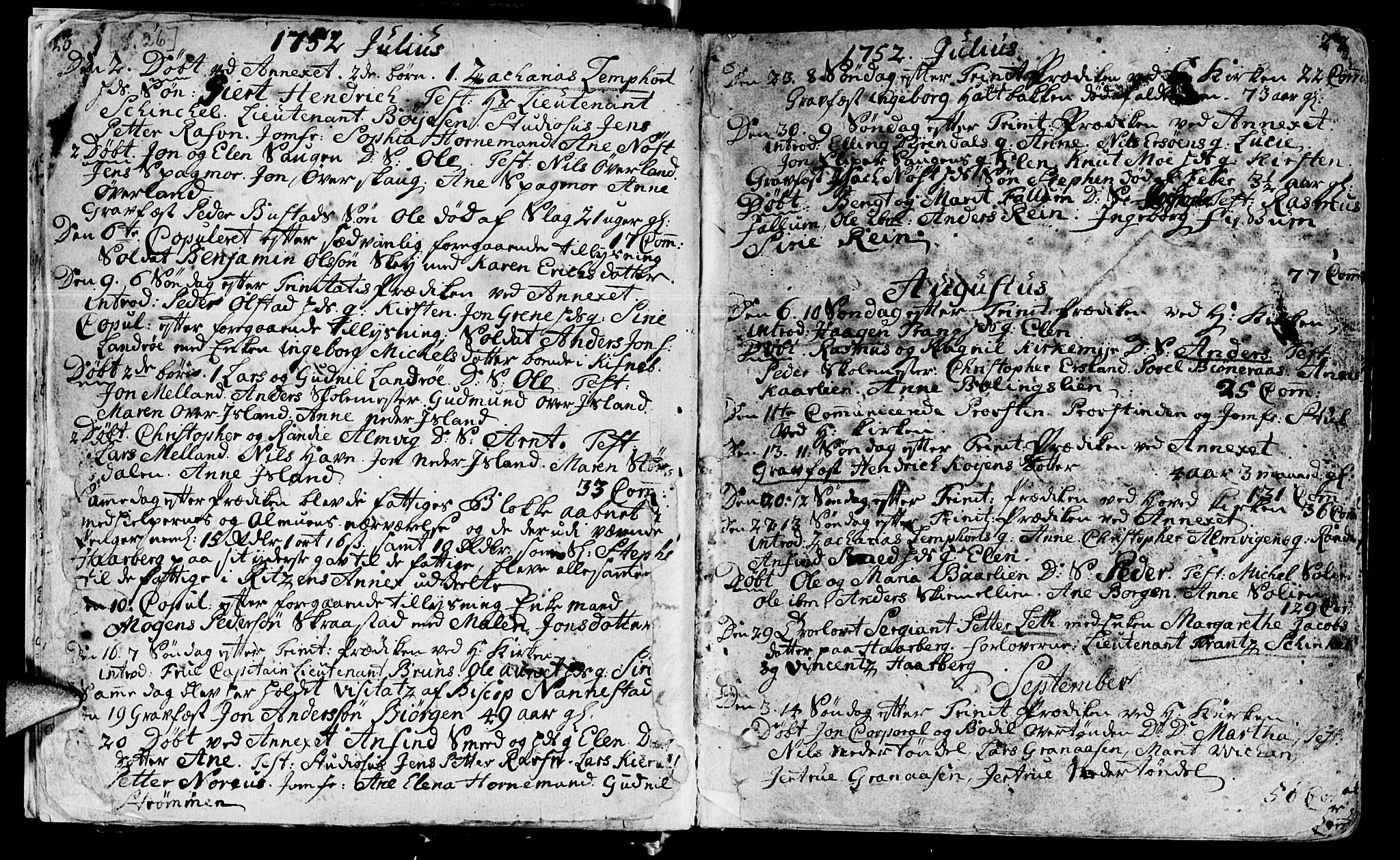 Ministerialprotokoller, klokkerbøker og fødselsregistre - Sør-Trøndelag, SAT/A-1456/646/L0605: Parish register (official) no. 646A03, 1751-1790, p. 26-27