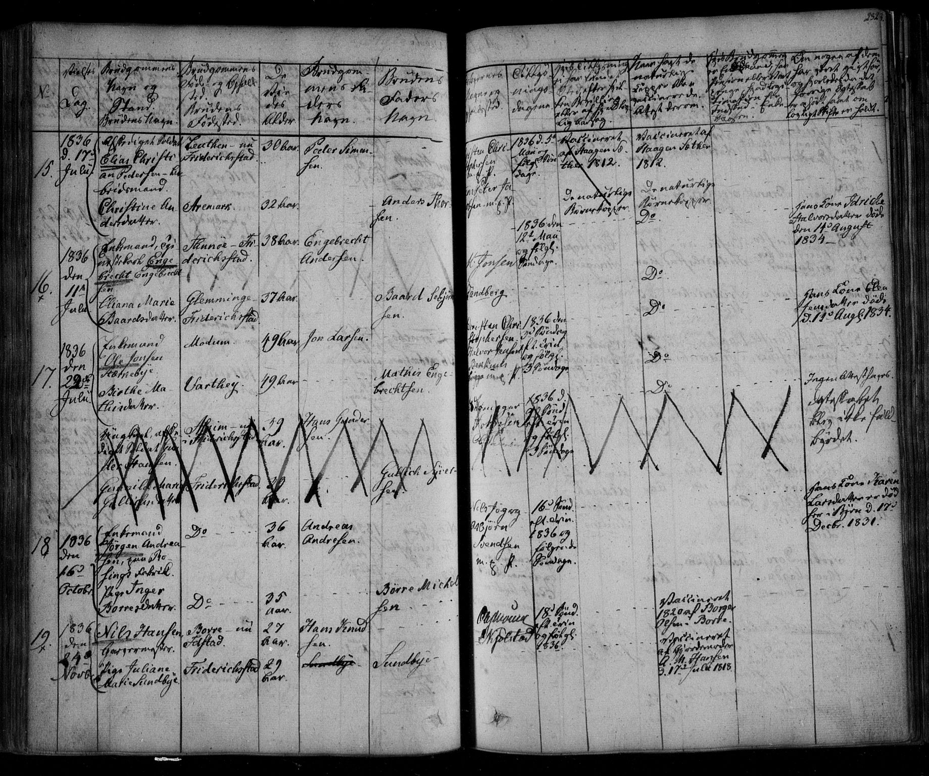 Fredrikstad prestekontor Kirkebøker, SAO/A-11082/F/Fa/L0005: Parish register (official) no. 5, 1835-1856, p. 232