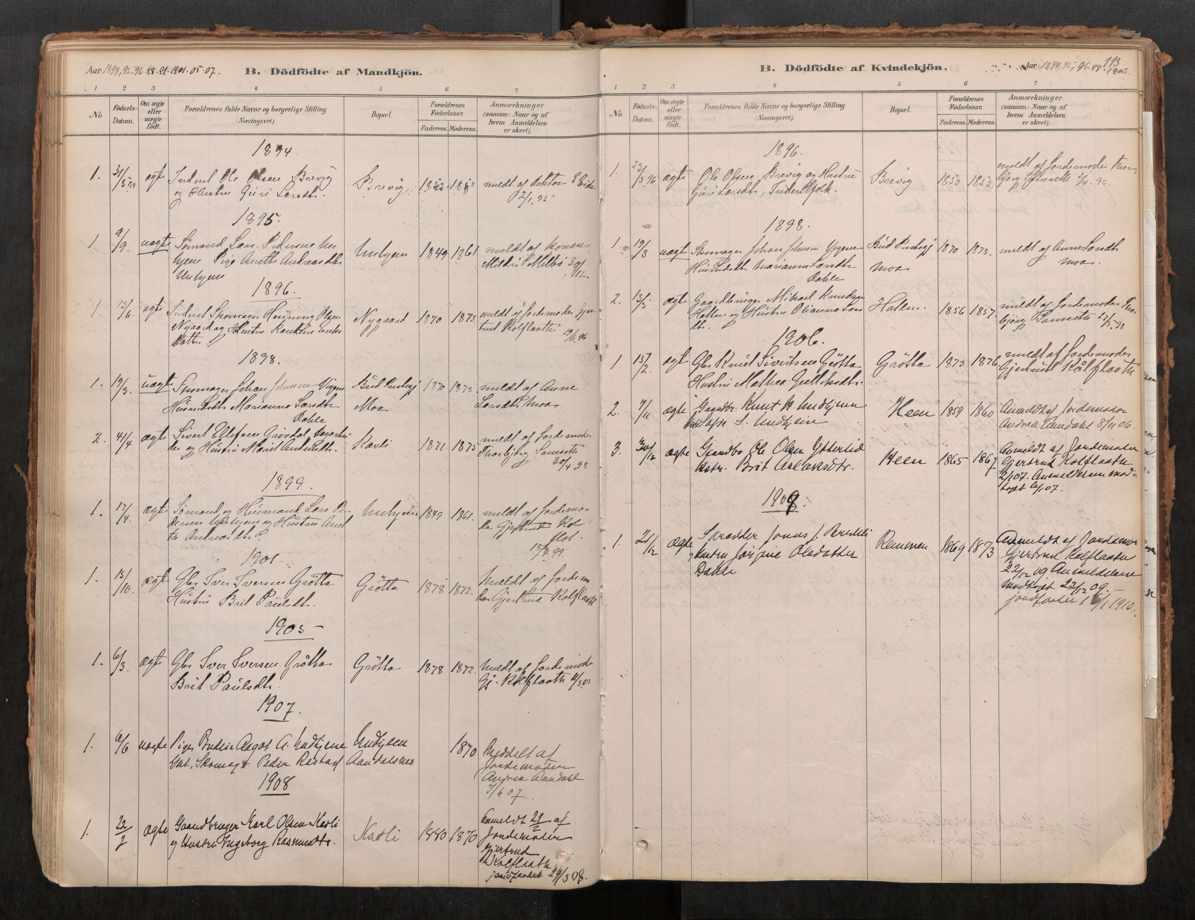 Ministerialprotokoller, klokkerbøker og fødselsregistre - Møre og Romsdal, SAT/A-1454/545/L0594: Parish register (official) no. 545A03, 1878-1920, p. 113