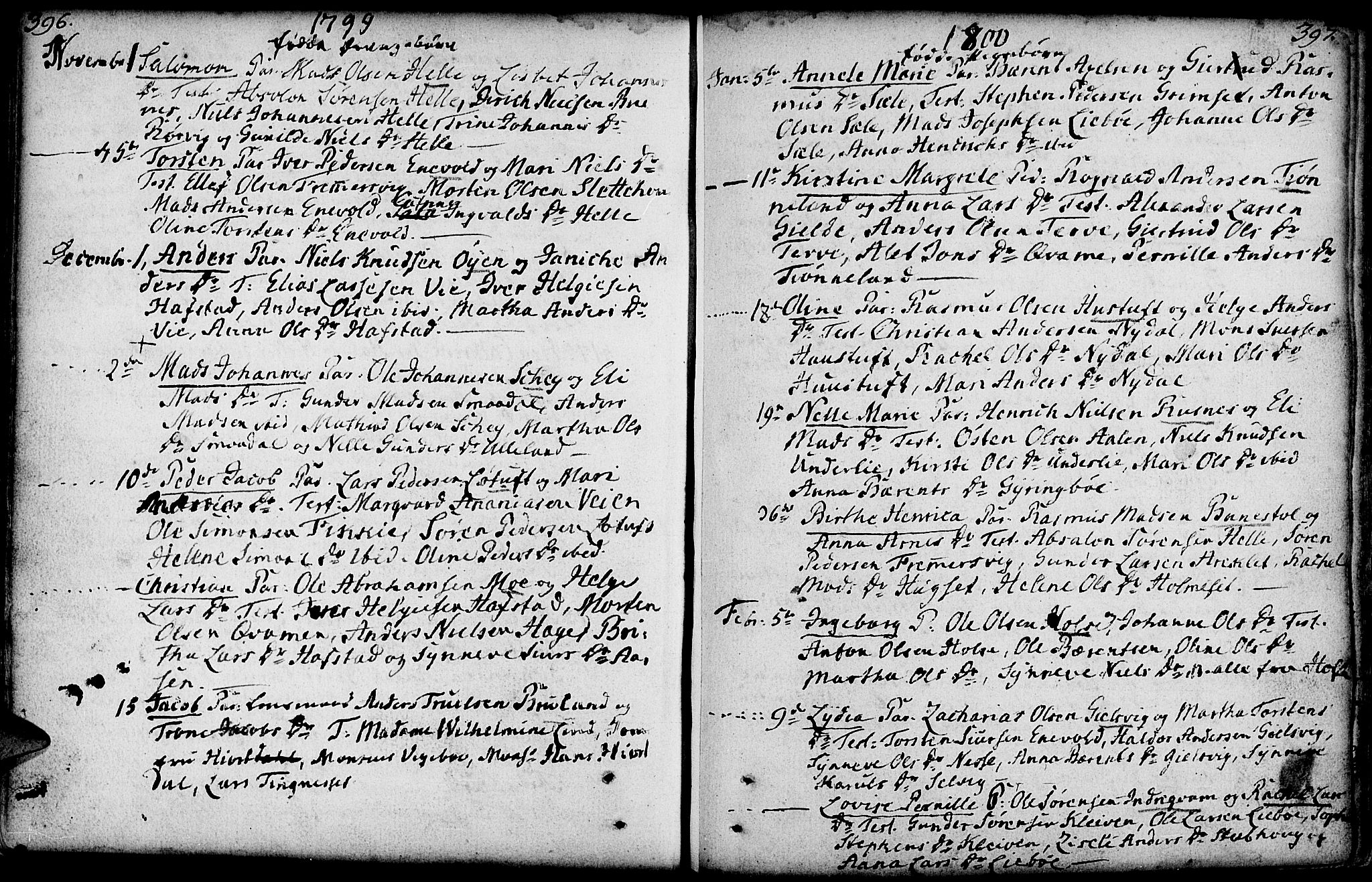 Førde sokneprestembete, AV/SAB-A-79901/H/Haa/Haaa/L0004: Parish register (official) no. A 4, 1781-1803, p. 396-397