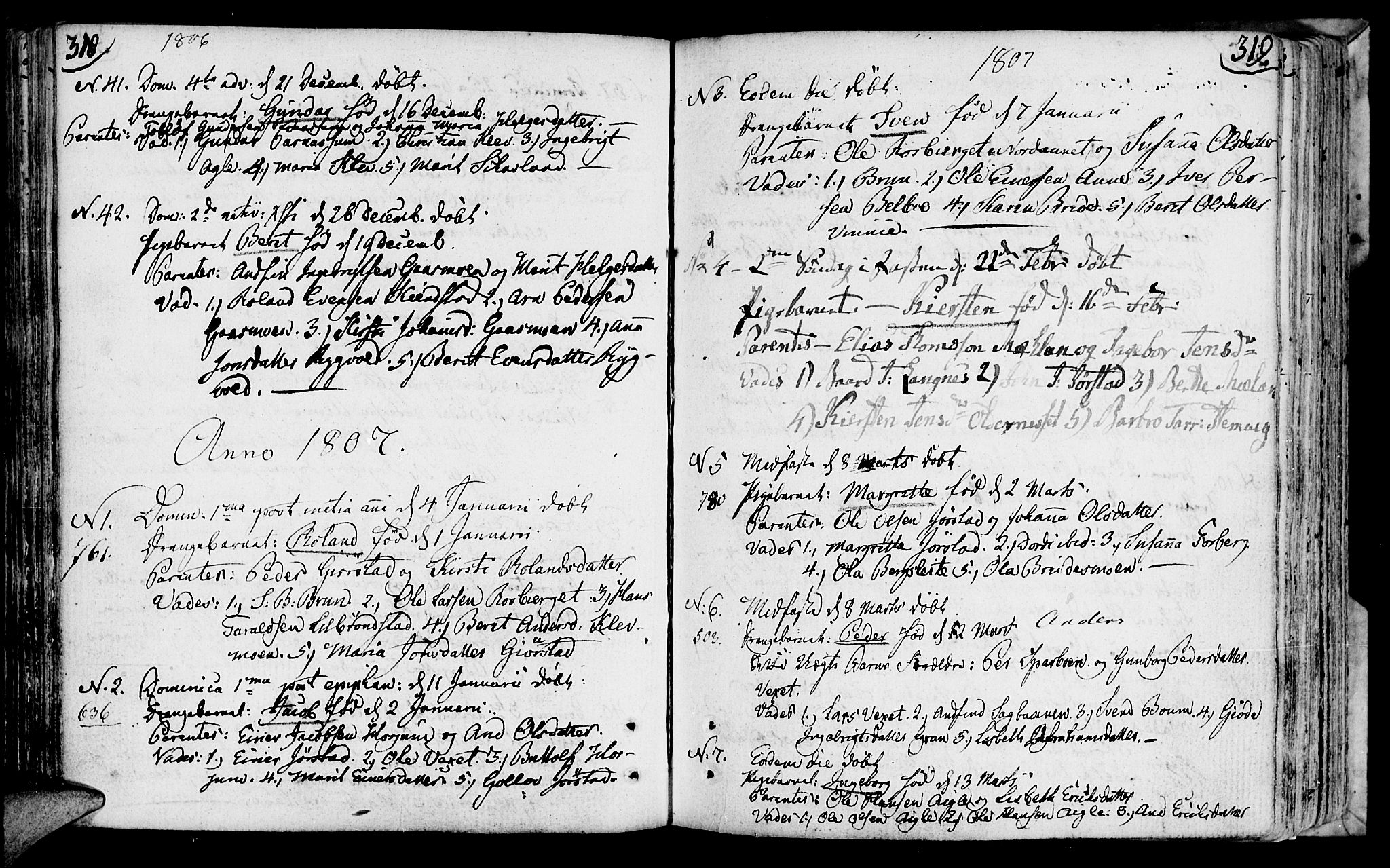 Ministerialprotokoller, klokkerbøker og fødselsregistre - Nord-Trøndelag, SAT/A-1458/749/L0468: Parish register (official) no. 749A02, 1787-1817, p. 318-319