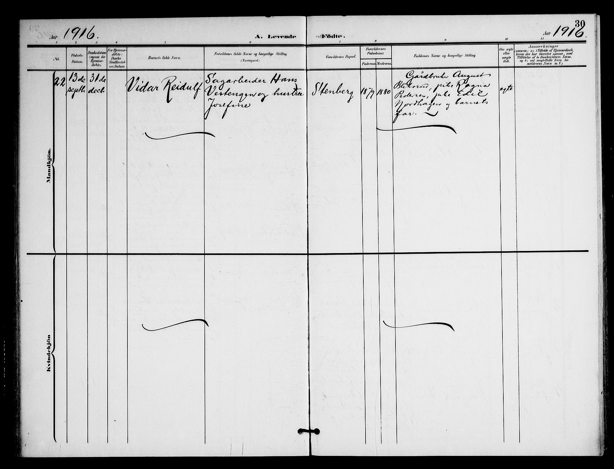 Nittedal prestekontor Kirkebøker, SAO/A-10365a/F/Fb/L0002: Parish register (official) no. II 2, 1902-1921, p. 30