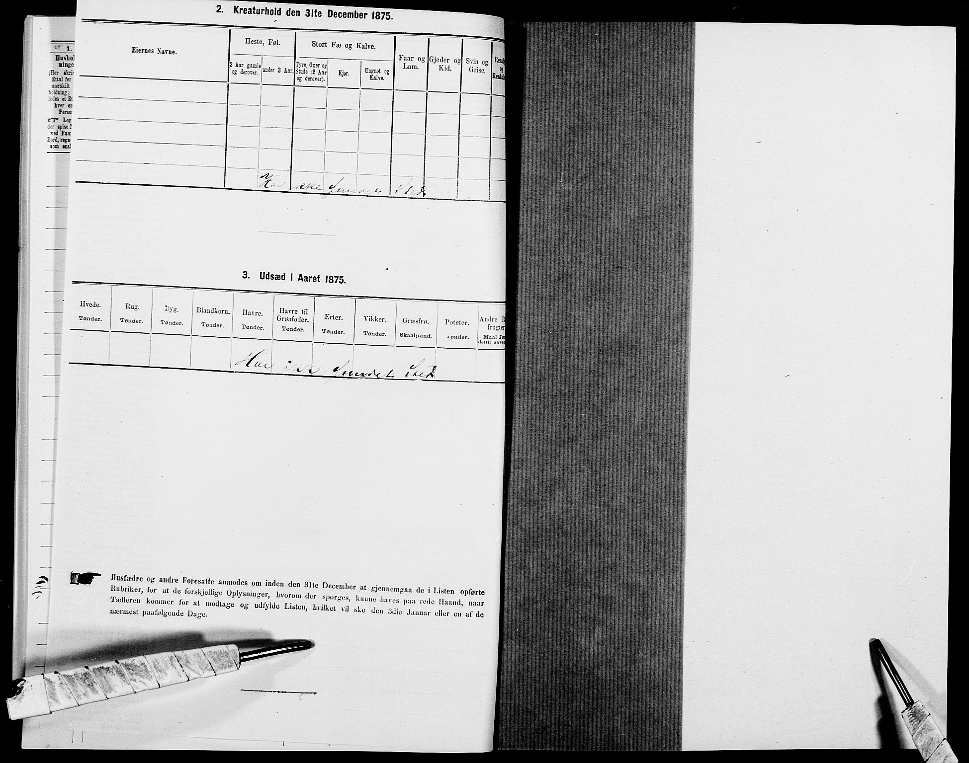 SAK, 1875 census for 1012P Oddernes, 1875, p. 839