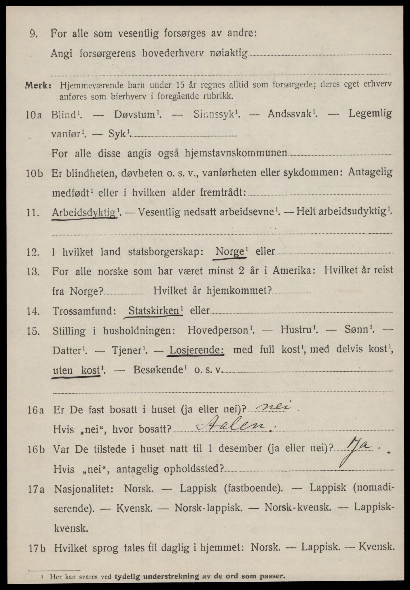 SAT, 1920 census for Røros, 1920, p. 6055