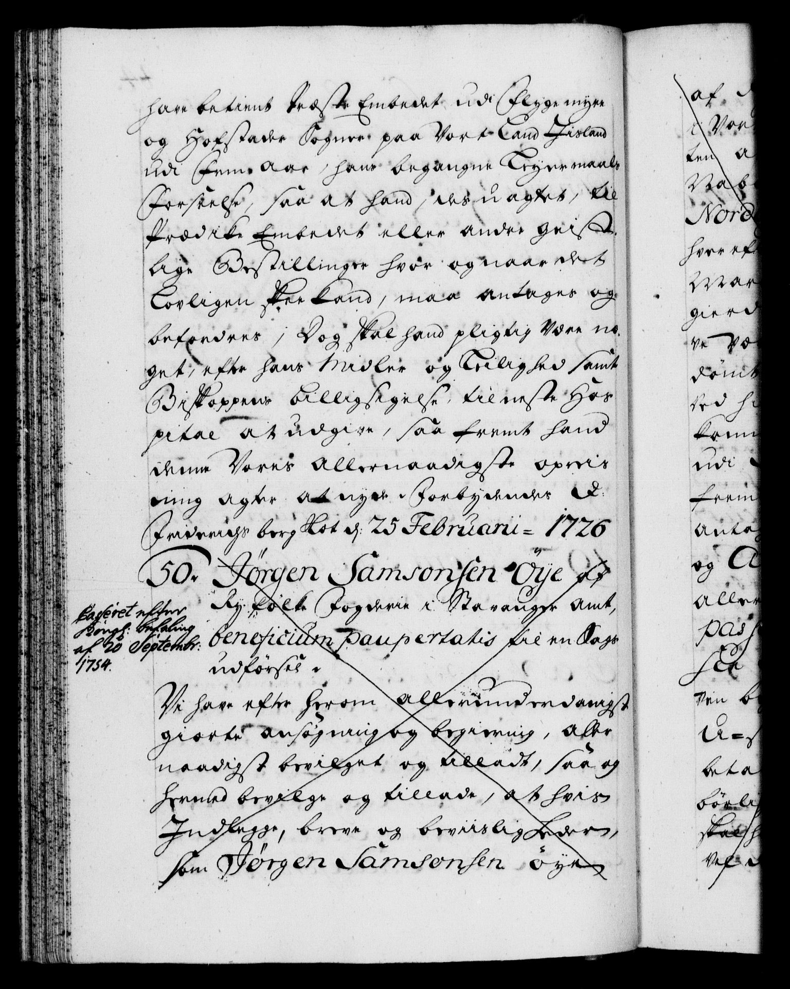 Danske Kanselli 1572-1799, AV/RA-EA-3023/F/Fc/Fca/Fcaa/L0025: Norske registre, 1726-1728, p. 44b