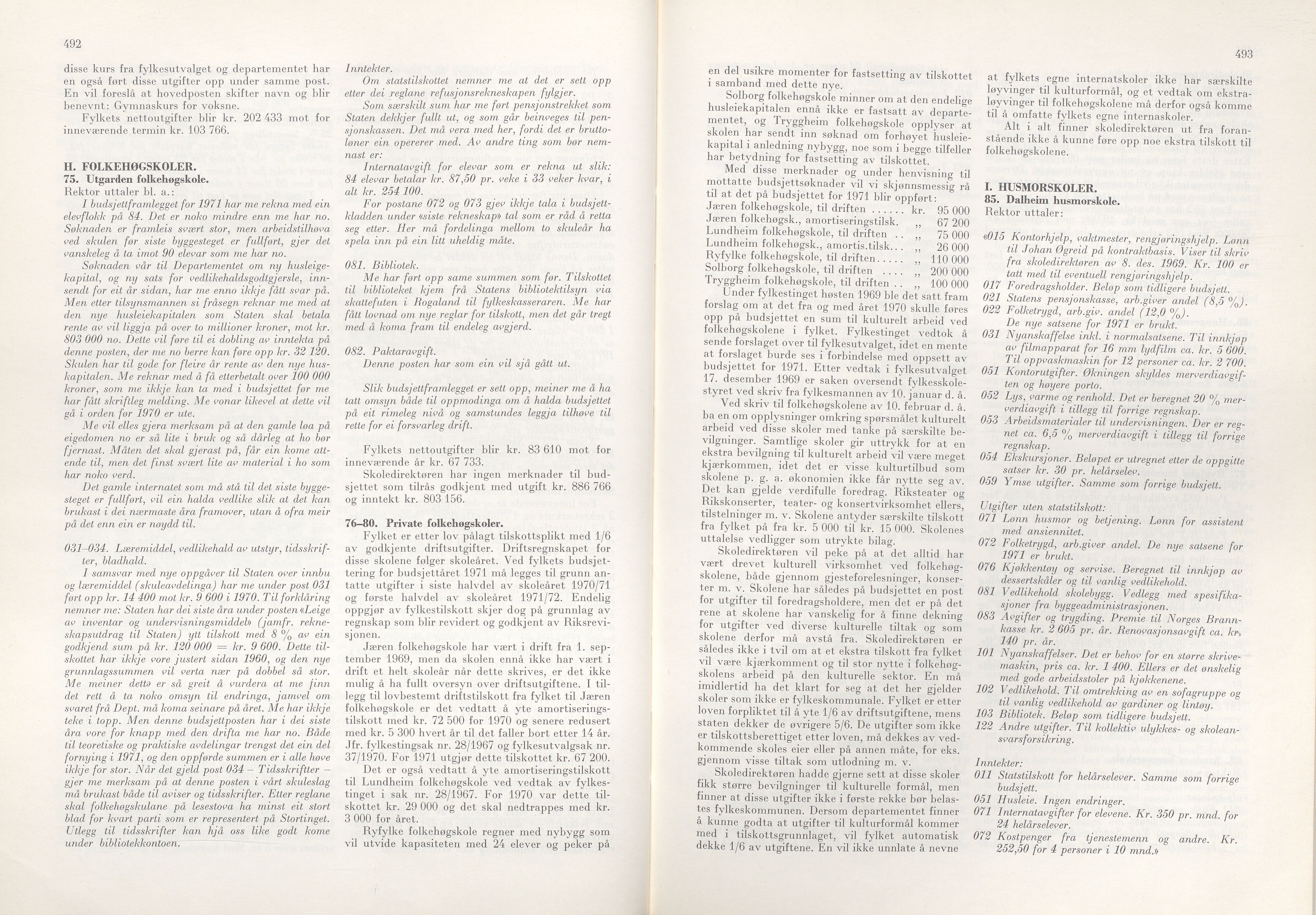 Rogaland fylkeskommune - Fylkesrådmannen , IKAR/A-900/A/Aa/Aaa/L0090: Møtebok , 1970, p. 492-493