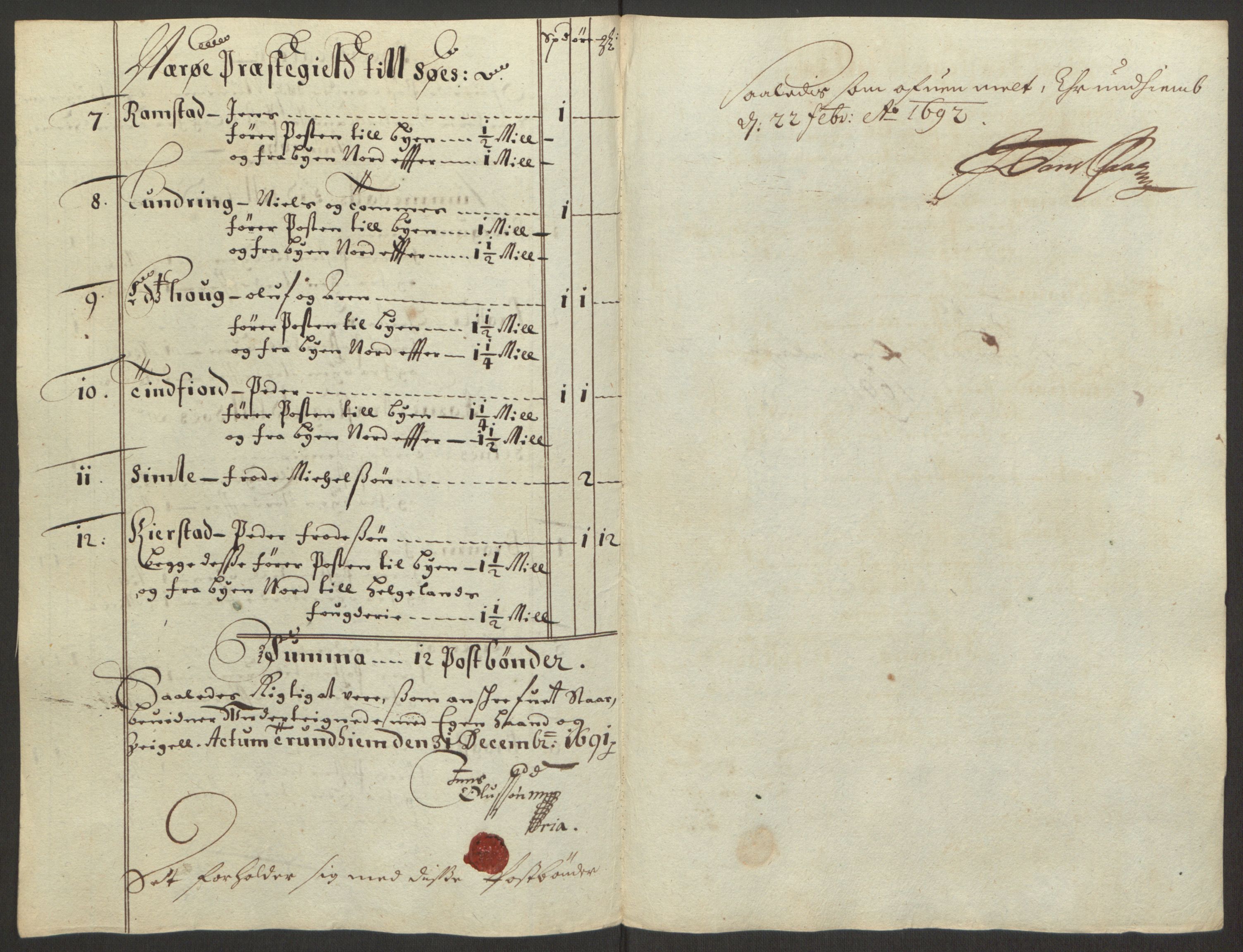 Rentekammeret inntil 1814, Reviderte regnskaper, Fogderegnskap, AV/RA-EA-4092/R64/L4423: Fogderegnskap Namdal, 1690-1691, p. 353