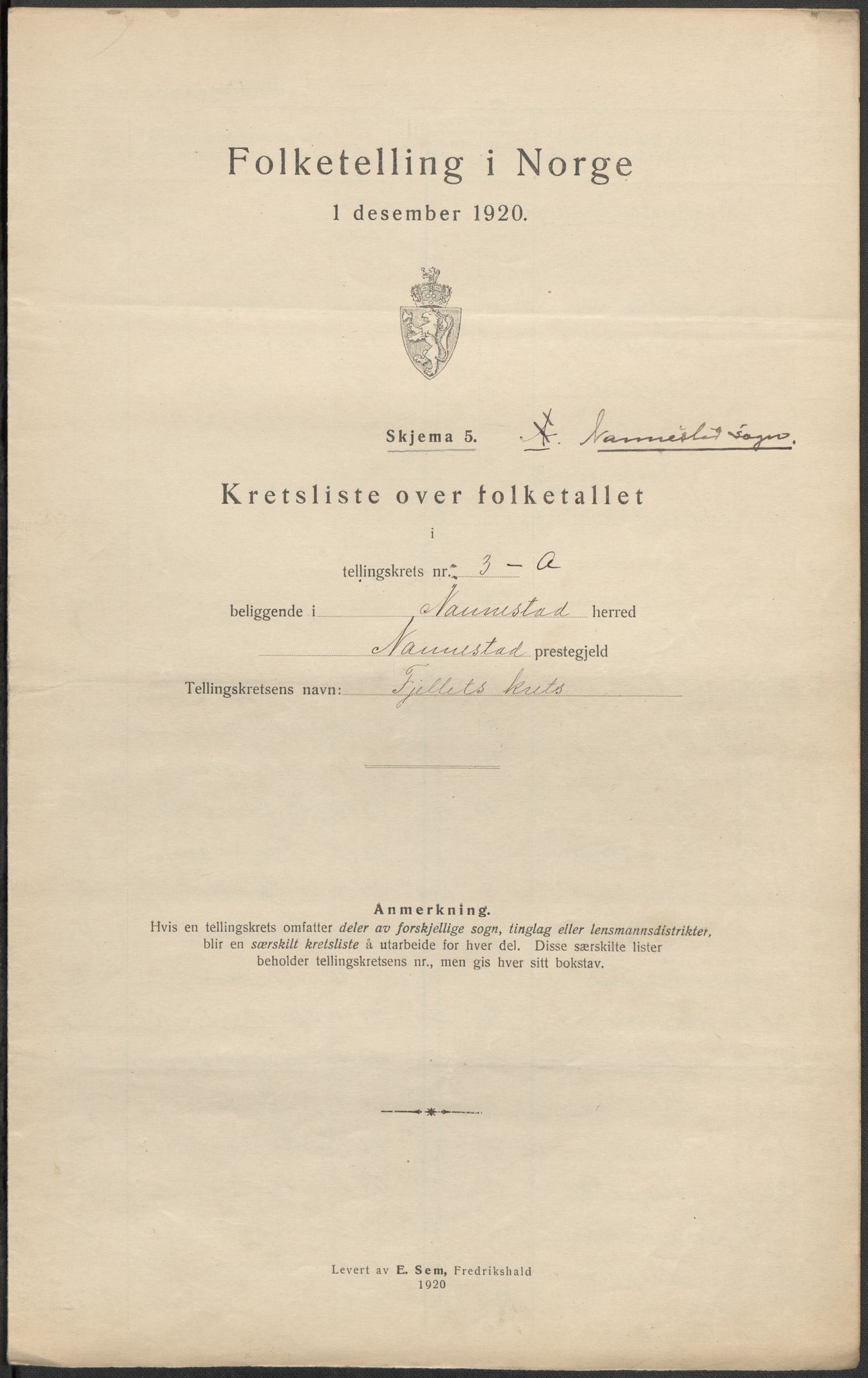 SAO, 1920 census for Nannestad, 1920, p. 14