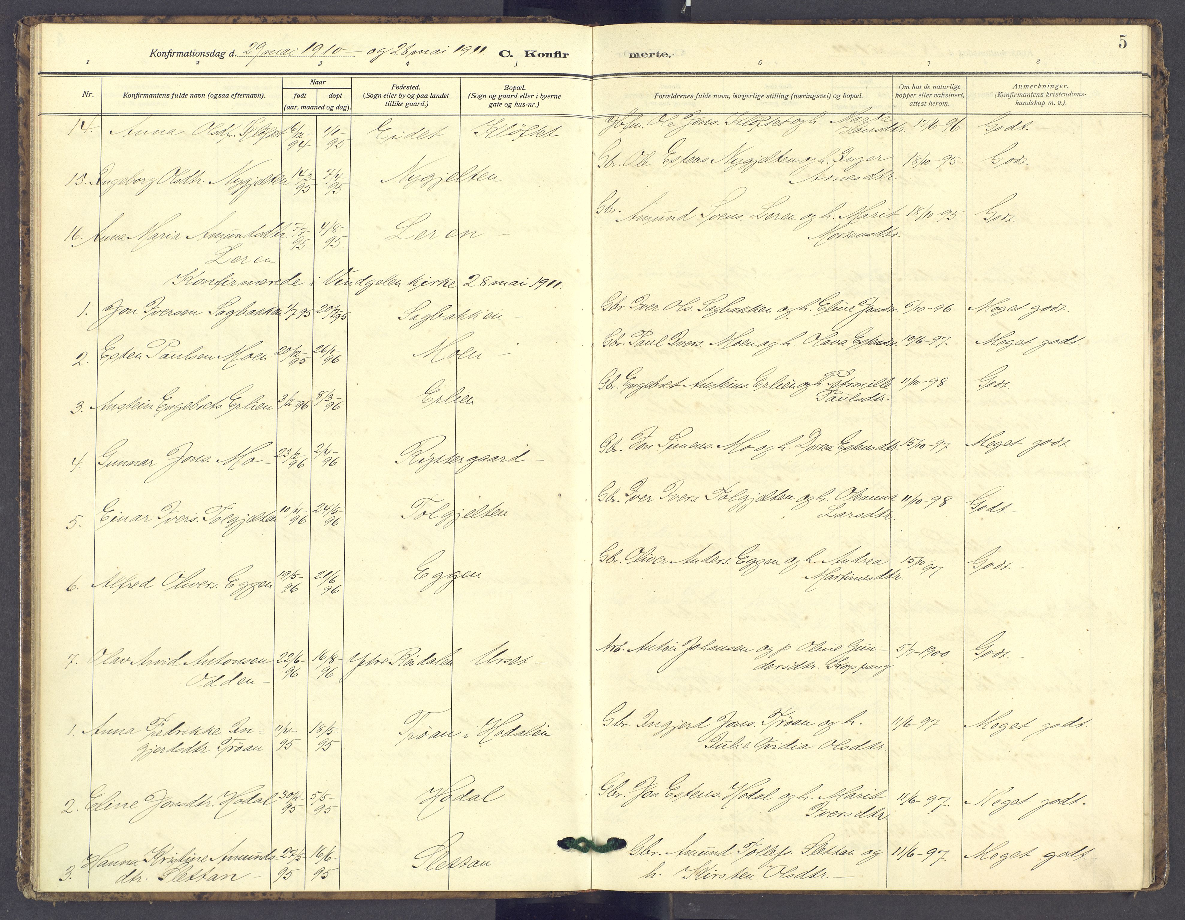 Tolga prestekontor, AV/SAH-PREST-062/K/L0016: Parish register (official) no. 16, 1908-1957, p. 5