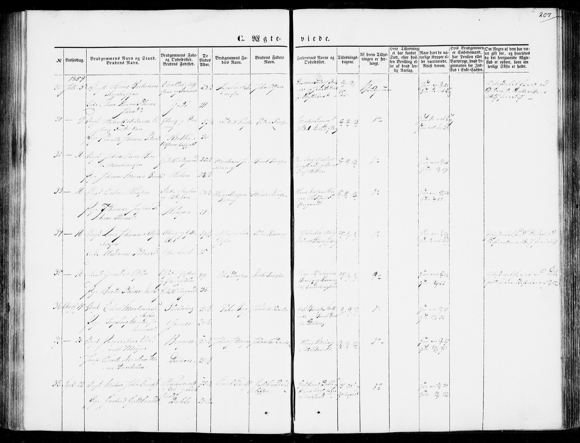 Ministerialprotokoller, klokkerbøker og fødselsregistre - Møre og Romsdal, AV/SAT-A-1454/528/L0397: Parish register (official) no. 528A08, 1848-1858, p. 207