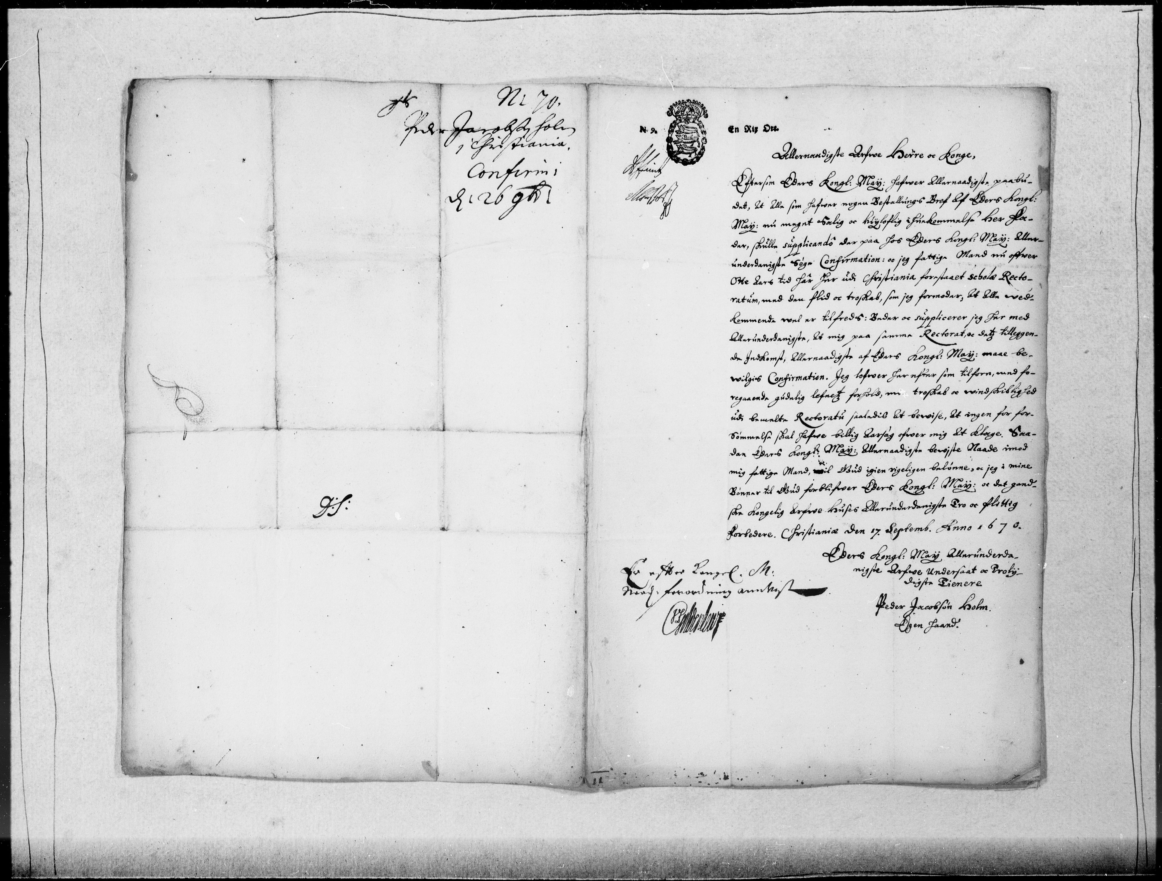 Danske Kanselli 1572-1799, AV/RA-EA-3023/F/Fc/Fcc/Fcca/L0030: Norske innlegg 1572-1799, 1670-1671, p. 77