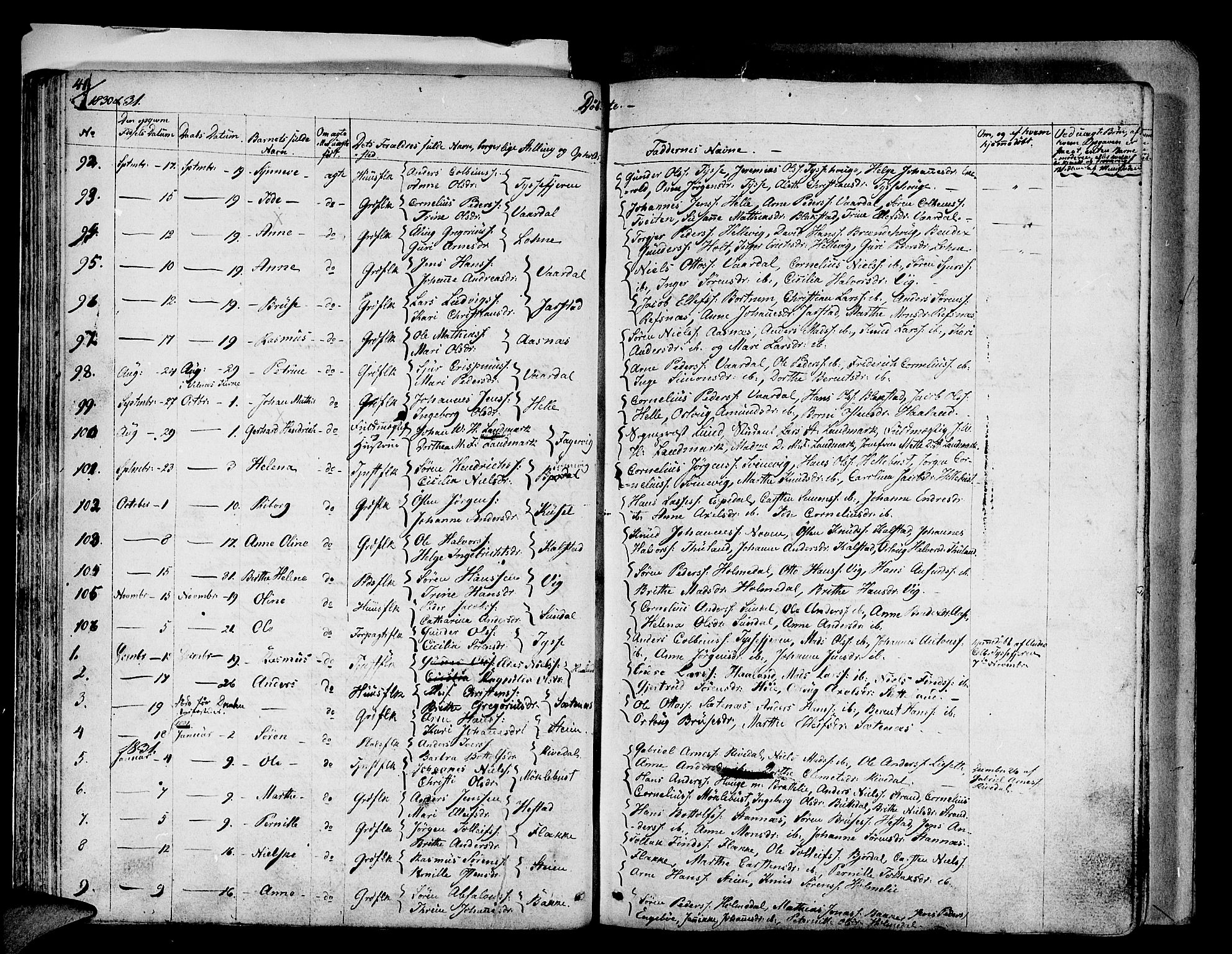 Fjaler sokneprestembete, AV/SAB-A-79801/H/Haa/Haaa/L0005: Parish register (official) no. A 5, 1821-1835, p. 41