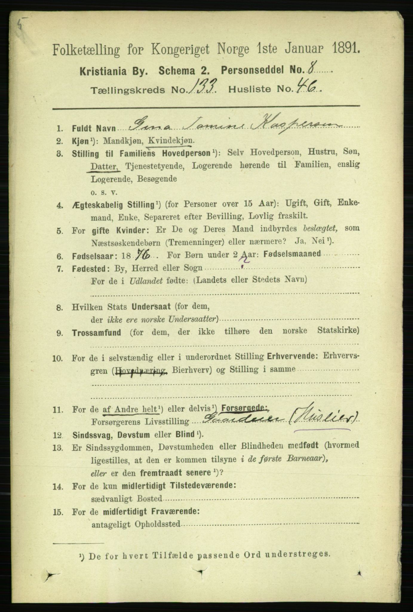 RA, 1891 census for 0301 Kristiania, 1891, p. 73231