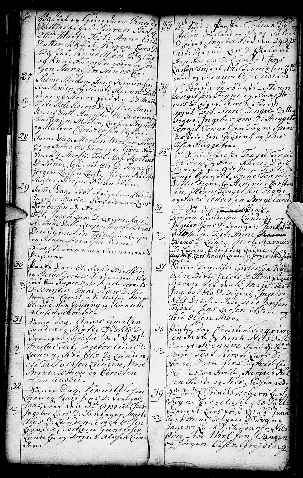 Gjerstad sokneprestkontor, SAK/1111-0014/F/Fb/Fba/L0001: Parish register (copy) no. B 1, 1797-1816, p. 52-53