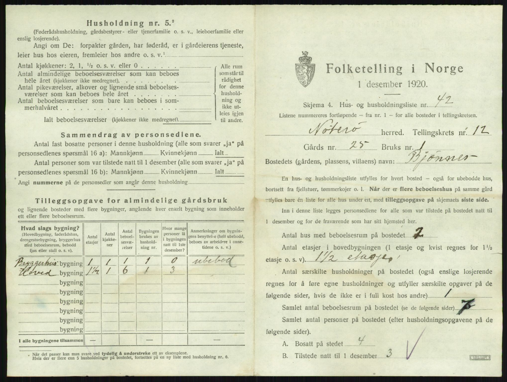 SAKO, 1920 census for Nøtterøy, 1920, p. 2535