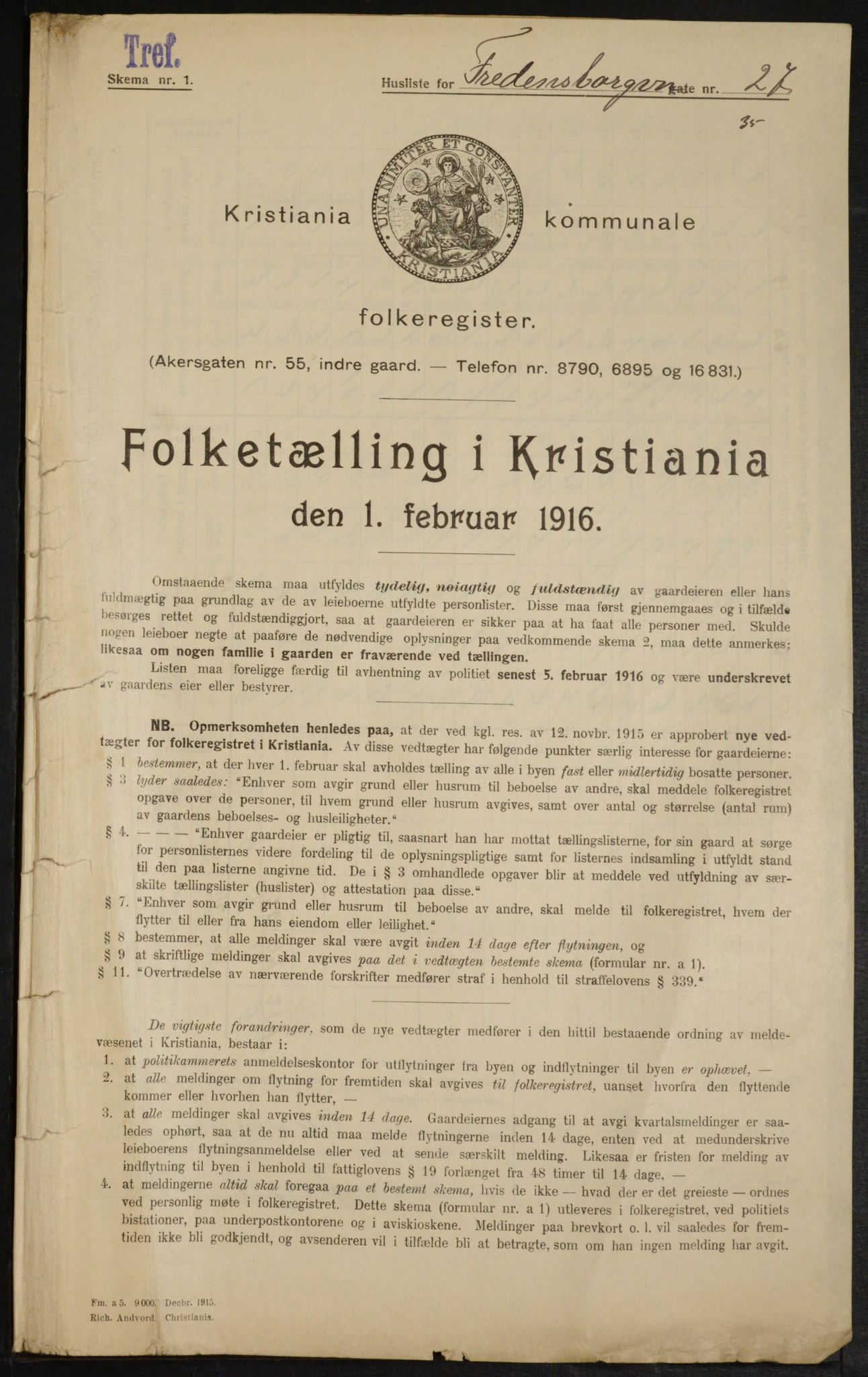 OBA, Municipal Census 1916 for Kristiania, 1916, p. 25897