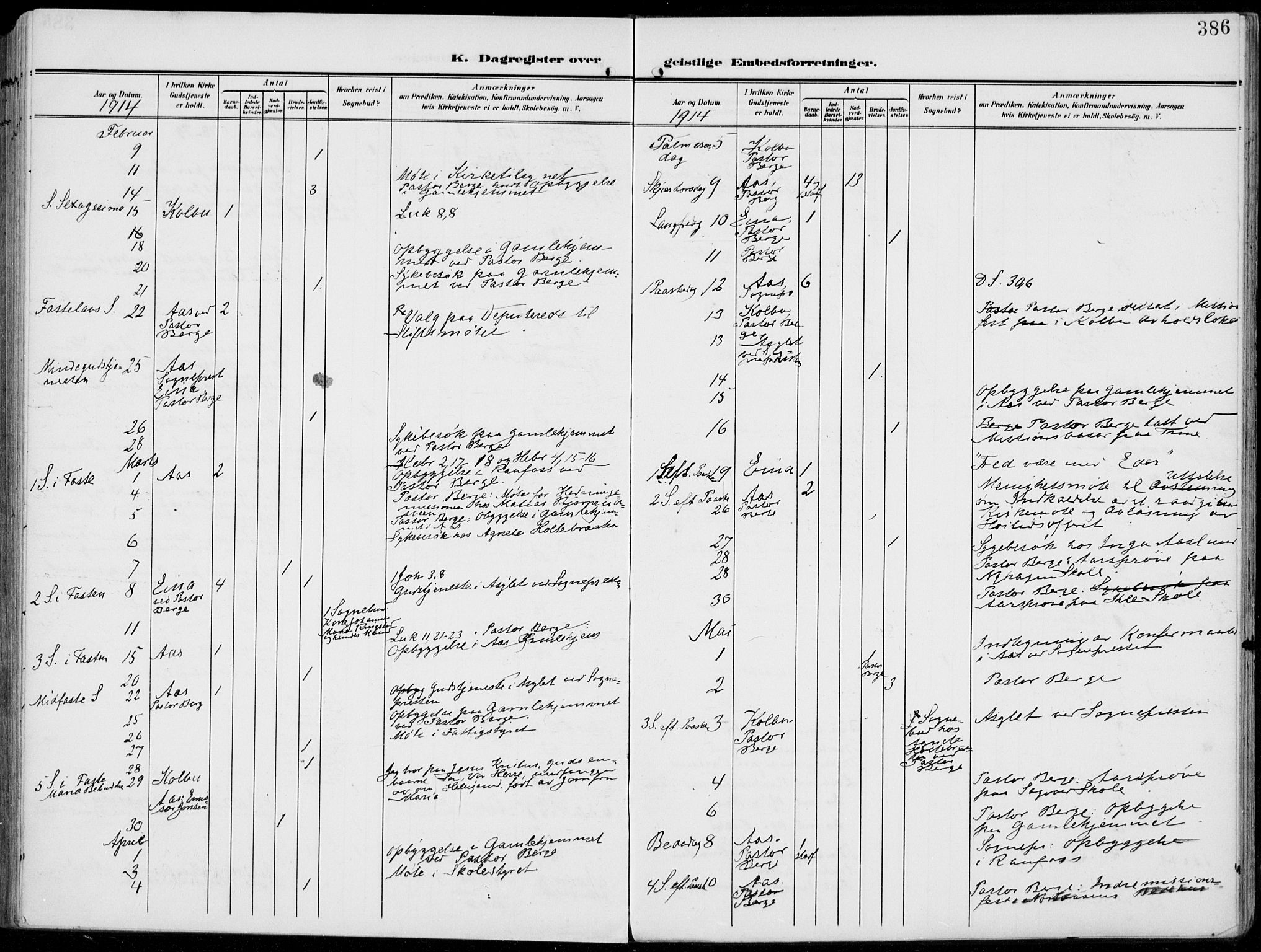 Vestre Toten prestekontor, AV/SAH-PREST-108/H/Ha/Haa/L0014: Parish register (official) no. 14, 1907-1920, p. 386