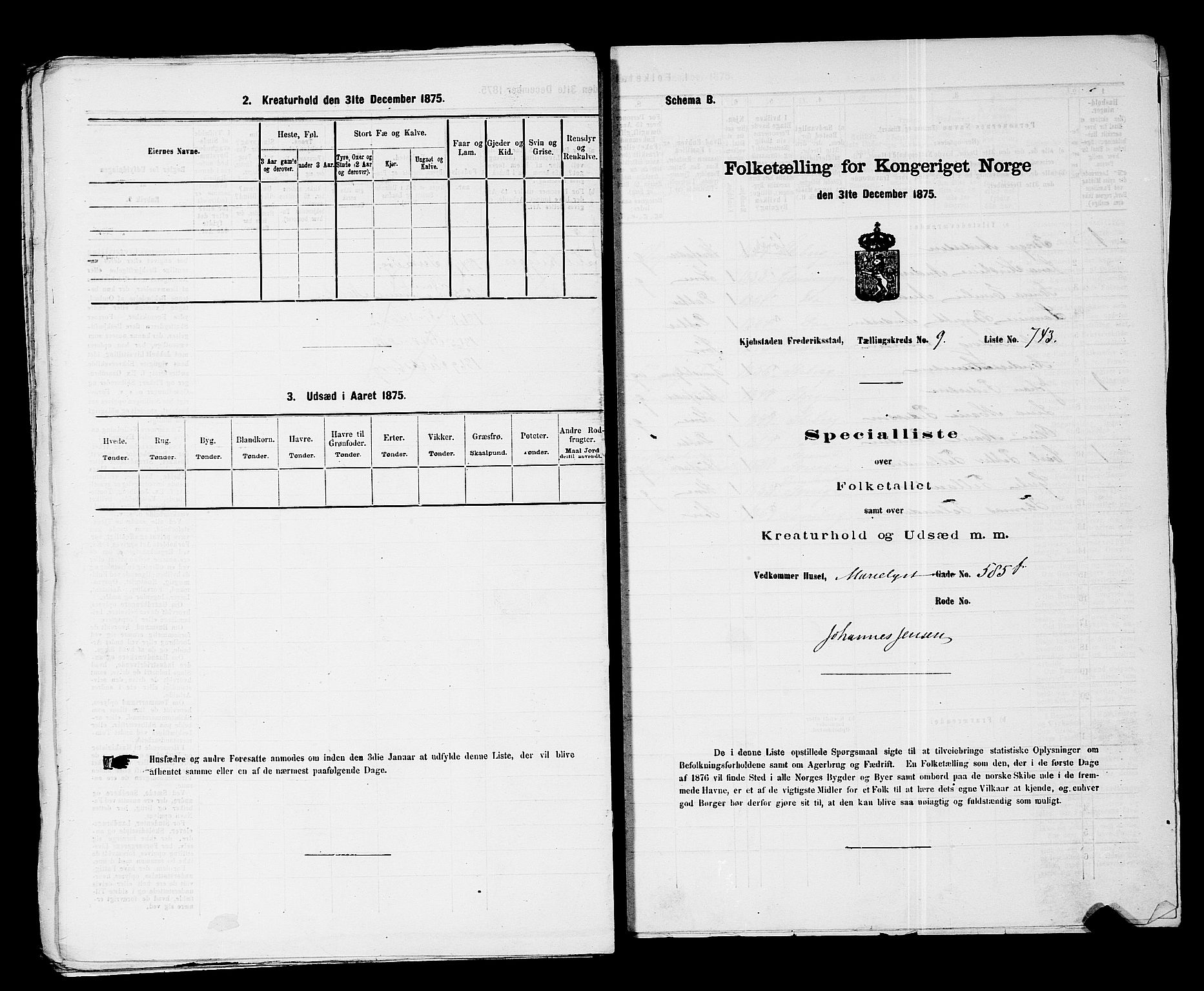 RA, 1875 census for 0103B Fredrikstad/Fredrikstad, 1875, p. 1701