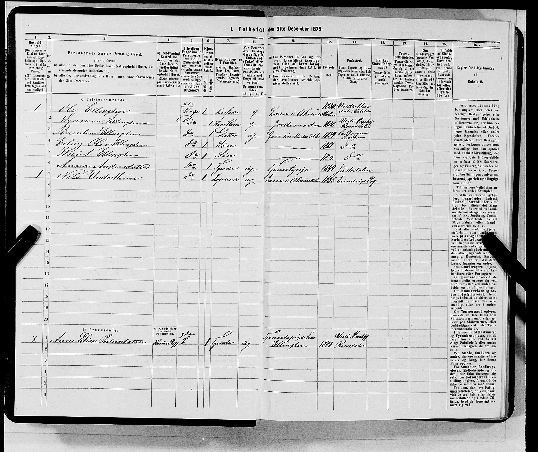 SAB, 1875 census for 1301 Bergen, 1875, p. 4856