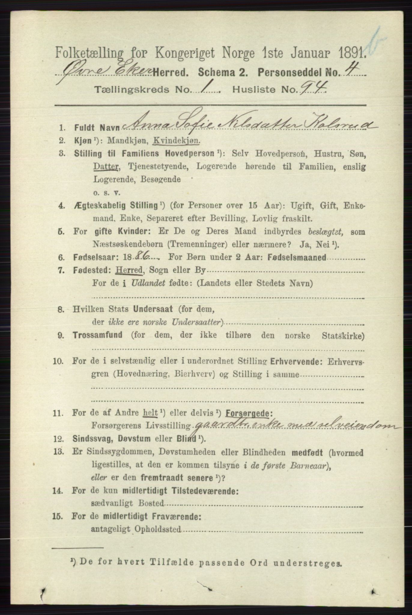RA, 1891 census for 0624 Øvre Eiker, 1891, p. 8362