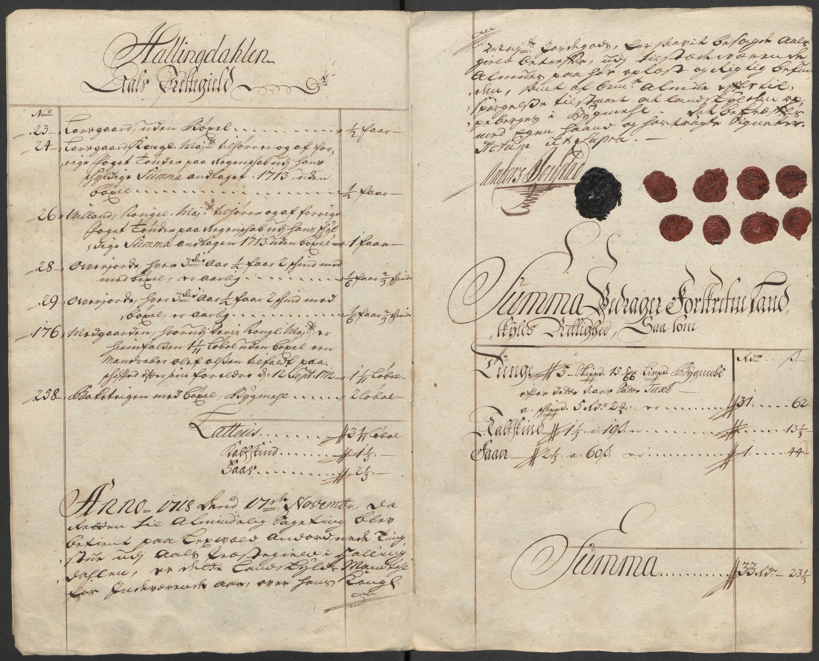 Rentekammeret inntil 1814, Reviderte regnskaper, Fogderegnskap, AV/RA-EA-4092/R23/L1476: Fogderegnskap Ringerike og Hallingdal, 1718, p. 113