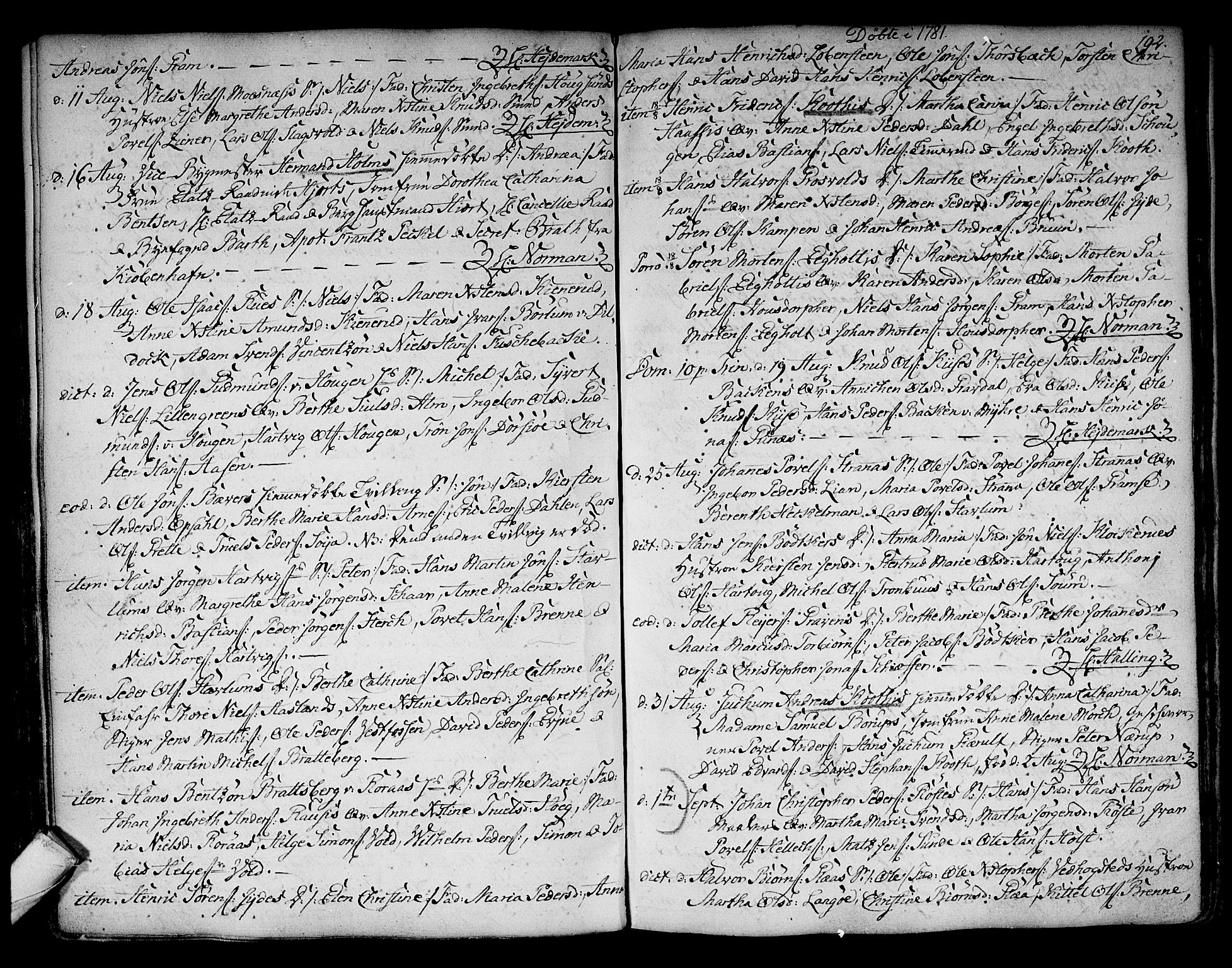 Kongsberg kirkebøker, SAKO/A-22/F/Fa/L0005: Parish register (official) no. I 5, 1769-1782, p. 192