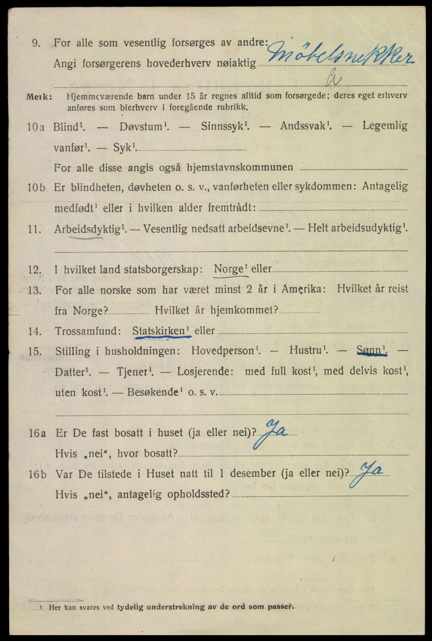 SAK, 1920 census for Mandal, 1920, p. 5414