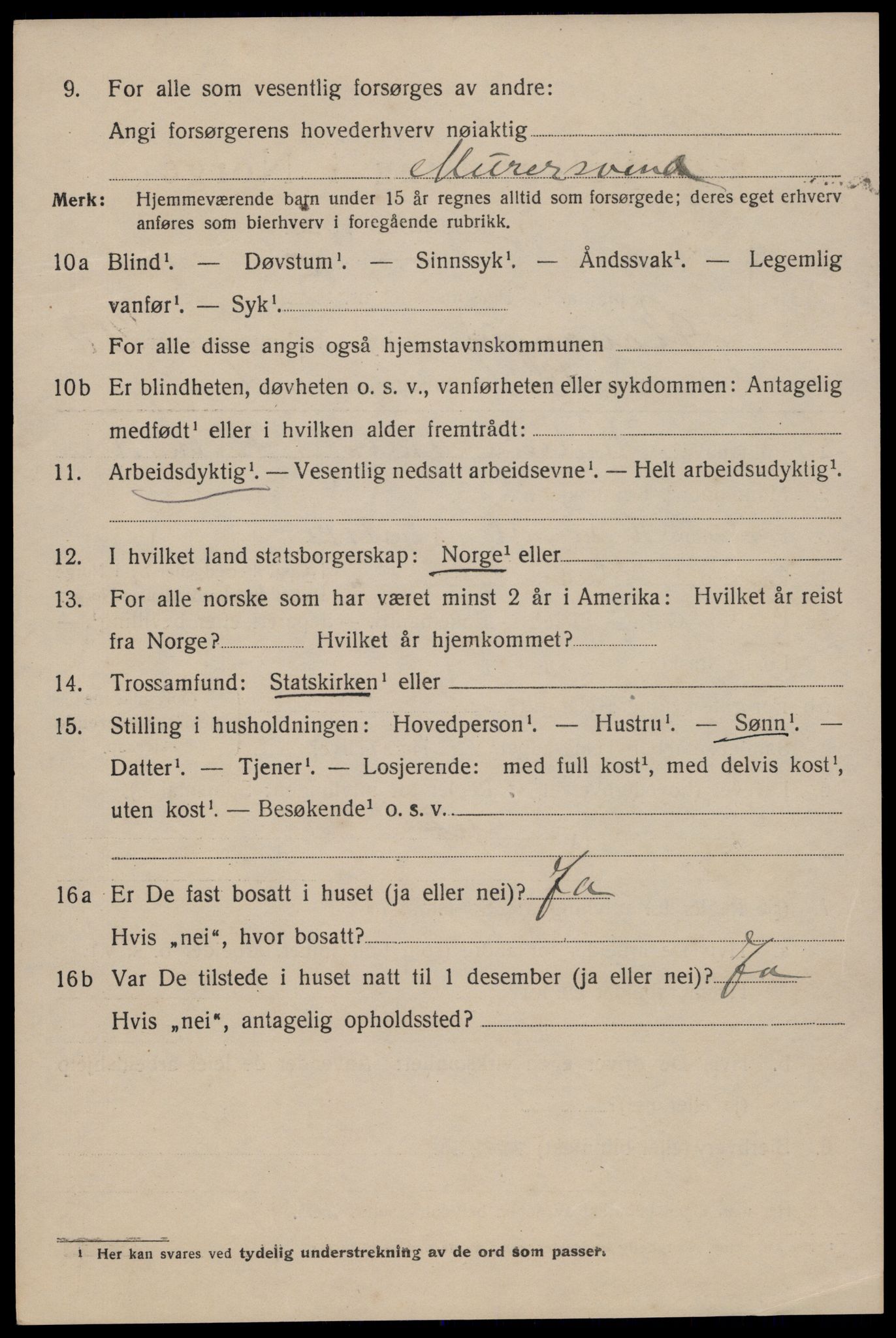 SAST, 1920 census for Stavanger, 1920, p. 118593