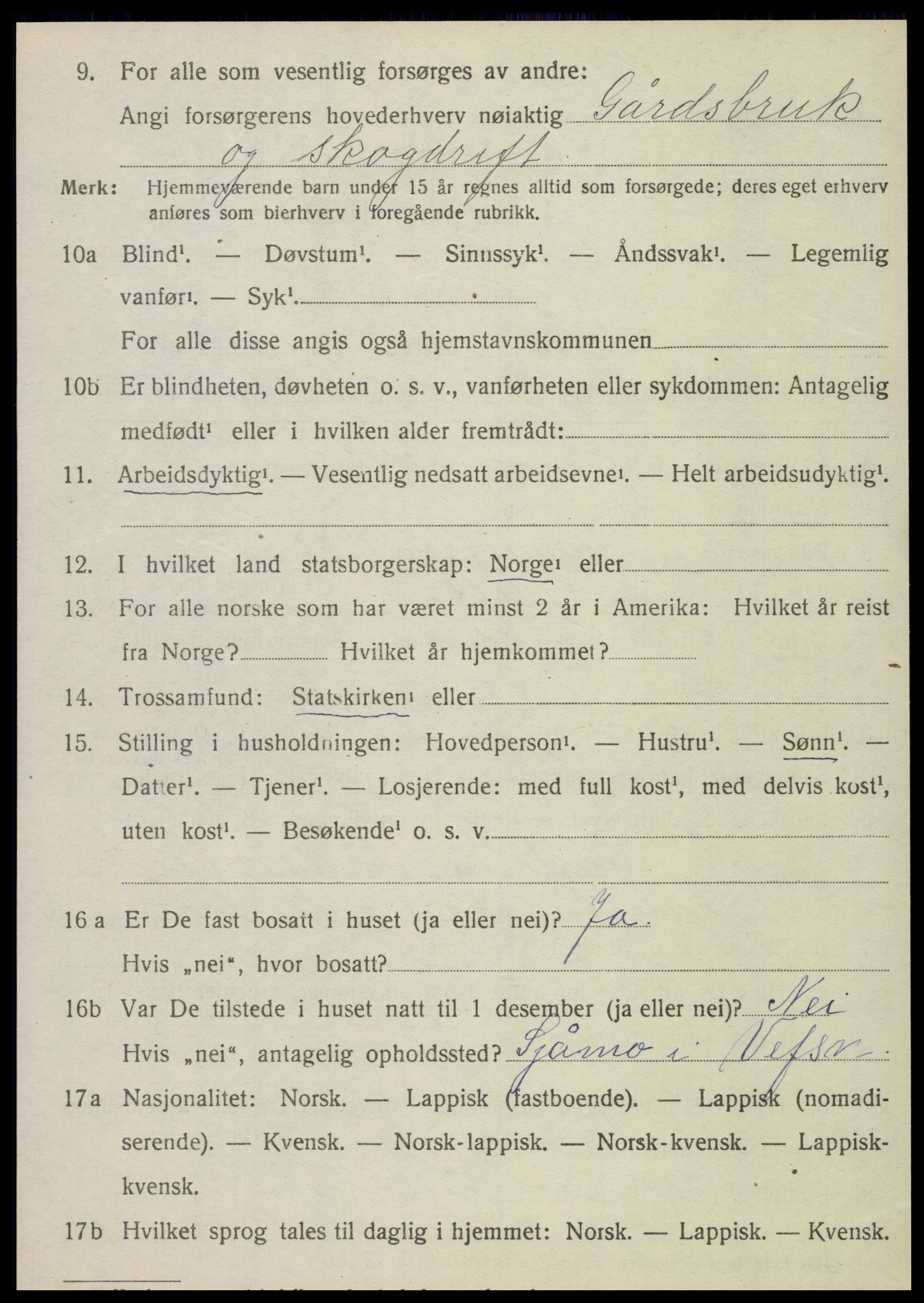 SAT, 1920 census for Vefsn, 1920, p. 8372