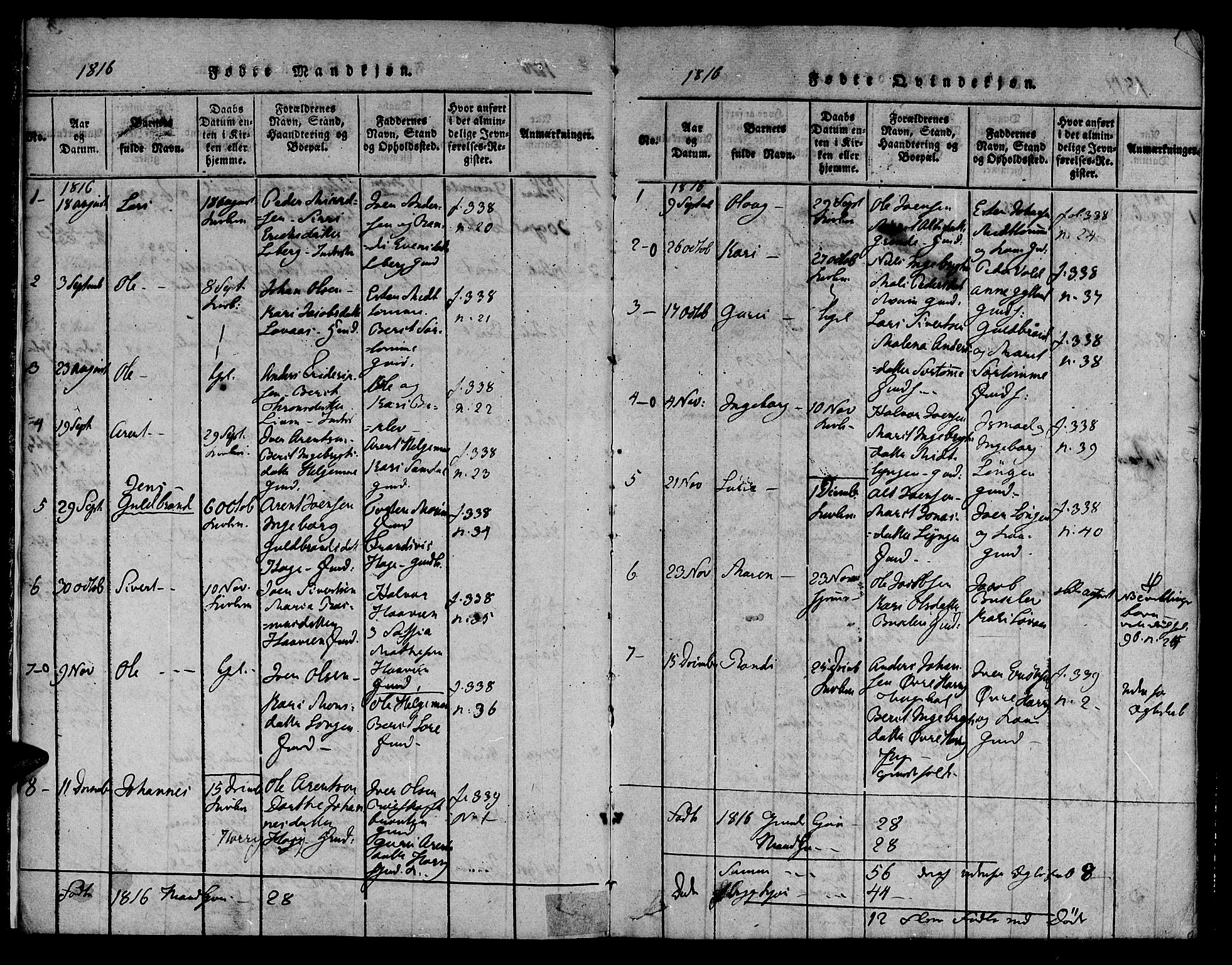 Ministerialprotokoller, klokkerbøker og fødselsregistre - Sør-Trøndelag, SAT/A-1456/692/L1102: Parish register (official) no. 692A02, 1816-1842, p. 4