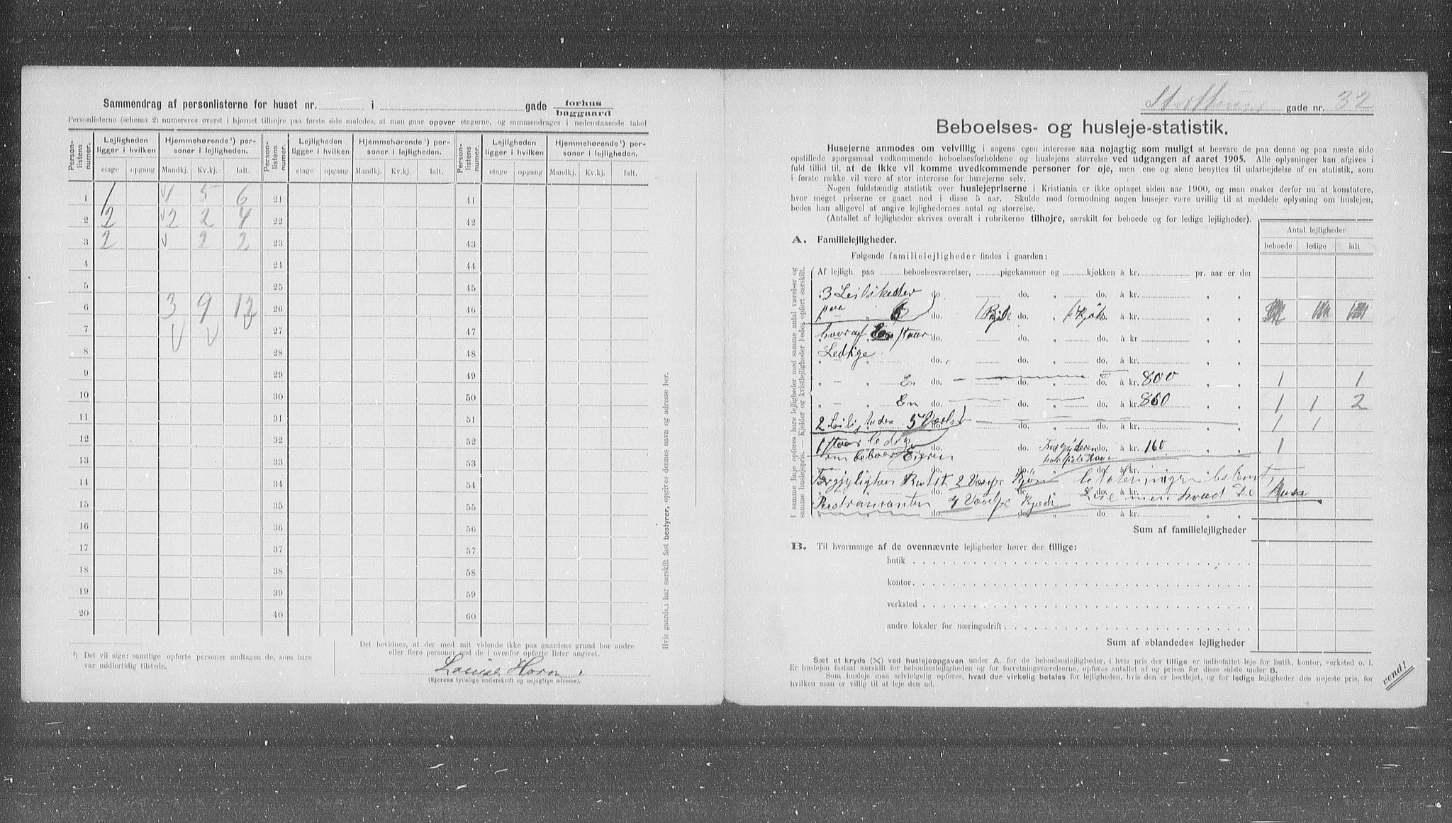 OBA, Municipal Census 1905 for Kristiania, 1905, p. 54241