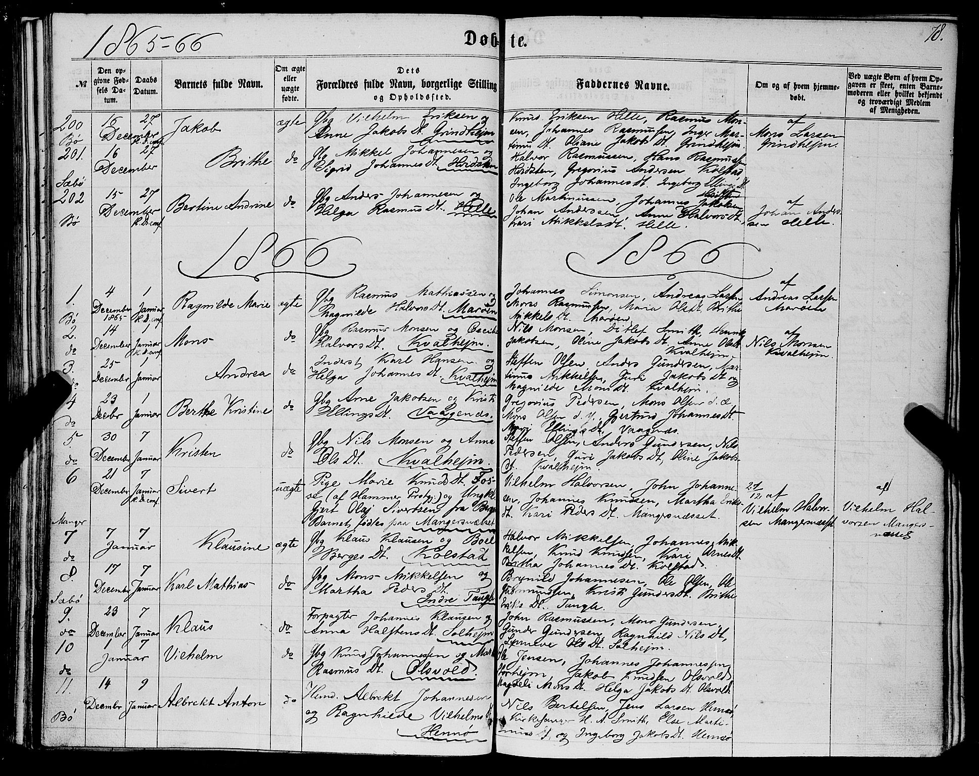 Manger sokneprestembete, SAB/A-76801/H/Haa: Parish register (official) no. A 7, 1860-1870, p. 78