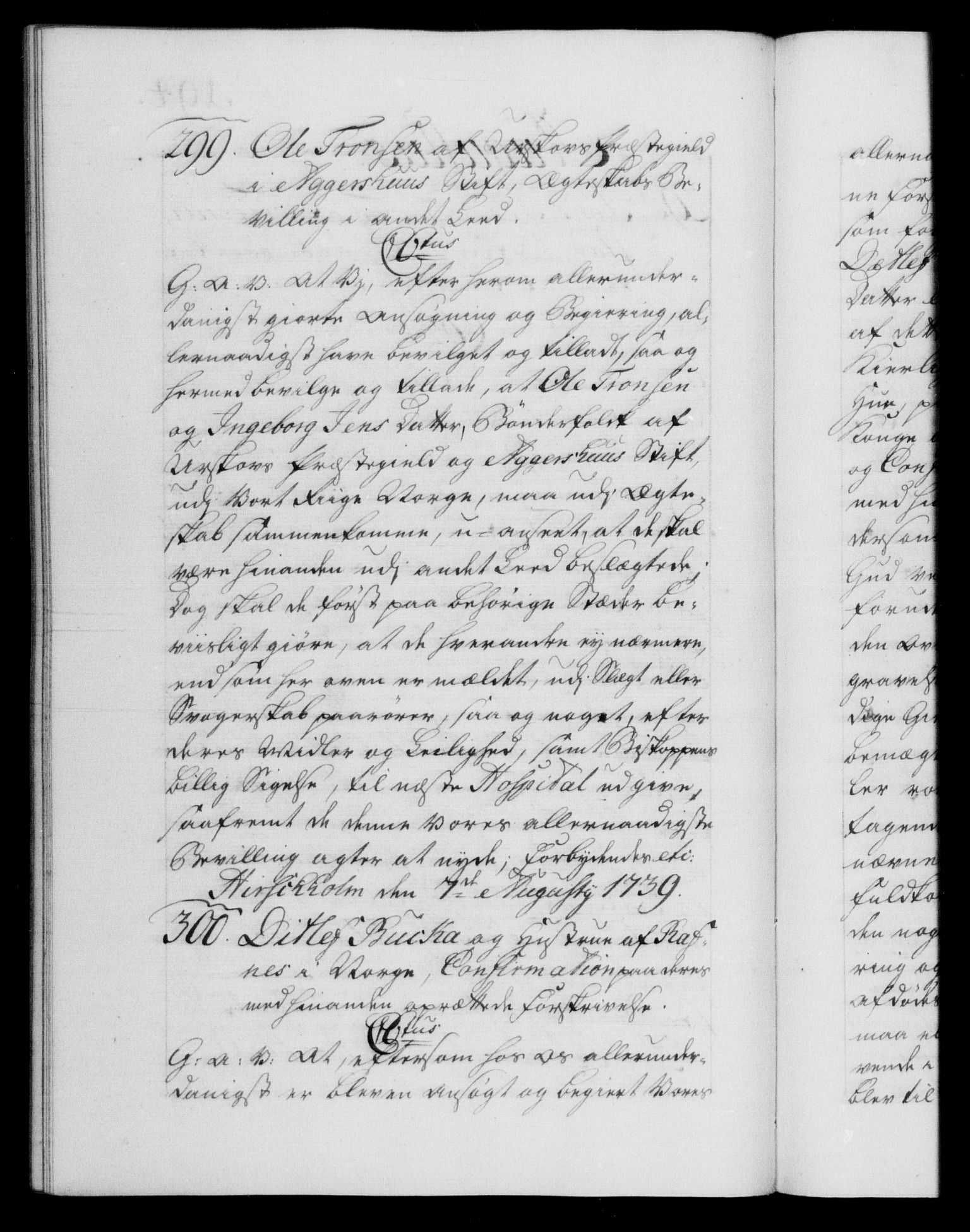 Danske Kanselli 1572-1799, AV/RA-EA-3023/F/Fc/Fca/Fcaa/L0031: Norske registre, 1739-1740, p. 194b