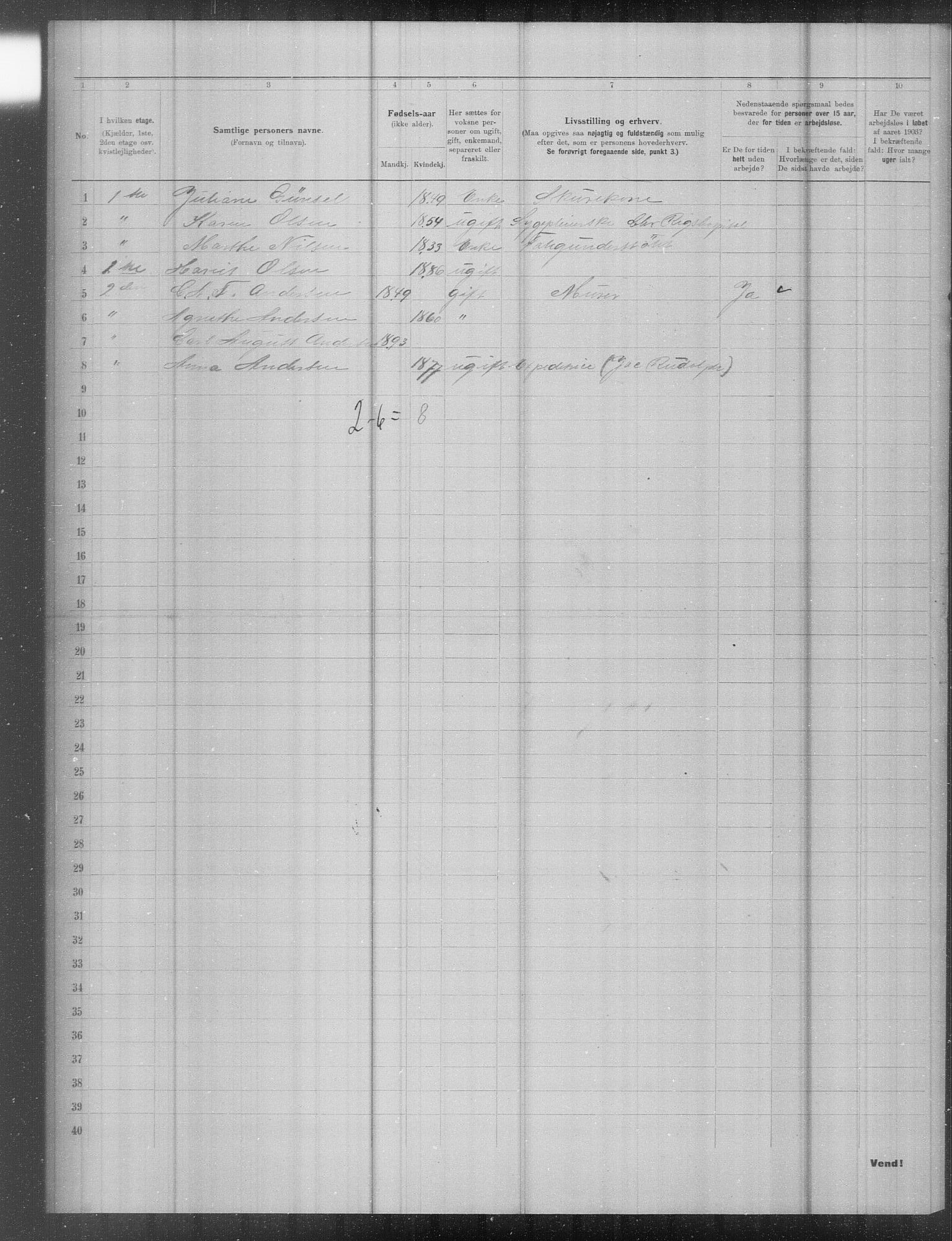 OBA, Municipal Census 1903 for Kristiania, 1903, p. 24912