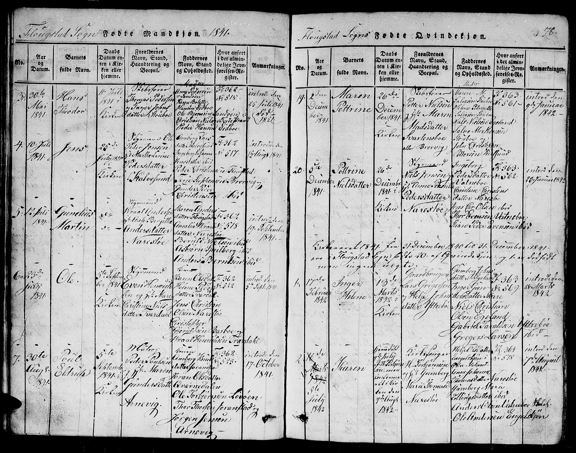 Dypvåg sokneprestkontor, AV/SAK-1111-0007/F/Fb/Fbb/L0001: Parish register (copy) no. B 1, 1816-1850, p. 78