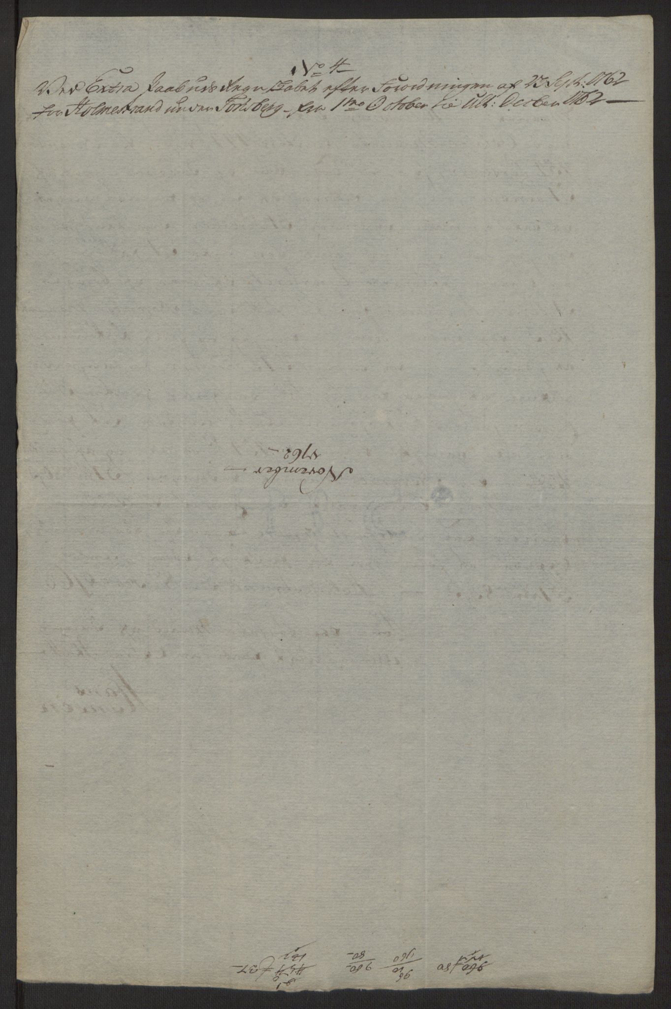 Rentekammeret inntil 1814, Reviderte regnskaper, Byregnskaper, AV/RA-EA-4066/R/Rh/L0163/0001: [H4] Kontribusjonsregnskap / Ekstraskatt, Holmestrand, 1762-1772, p. 24