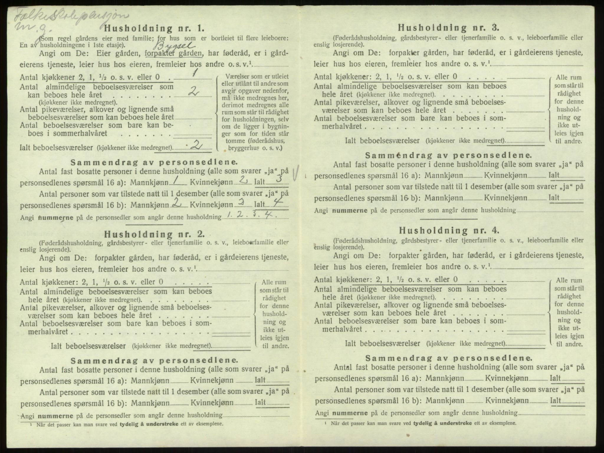 SAB, 1920 census for Hosanger, 1920, p. 710