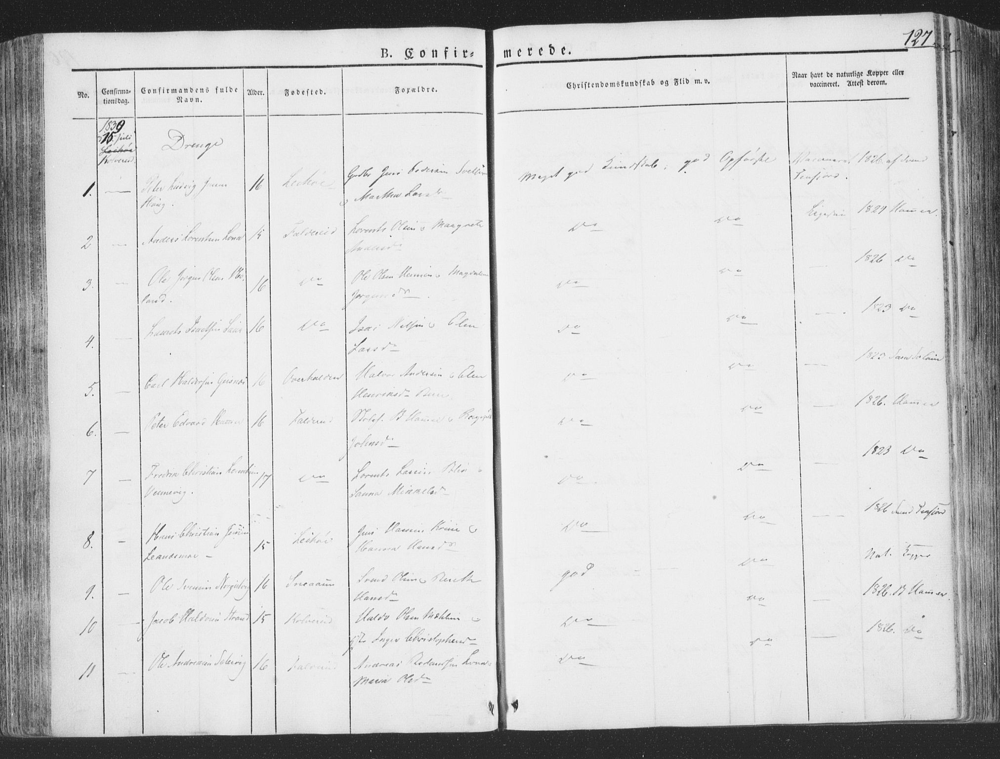 Ministerialprotokoller, klokkerbøker og fødselsregistre - Nord-Trøndelag, AV/SAT-A-1458/780/L0639: Parish register (official) no. 780A04, 1830-1844, p. 127