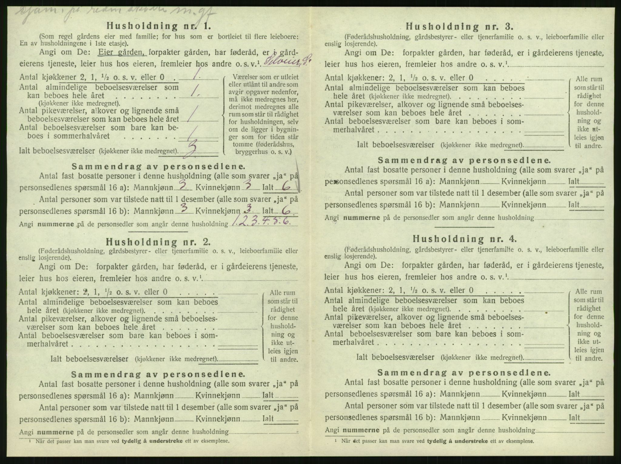 SAT, 1920 census for Vik, 1920, p. 122