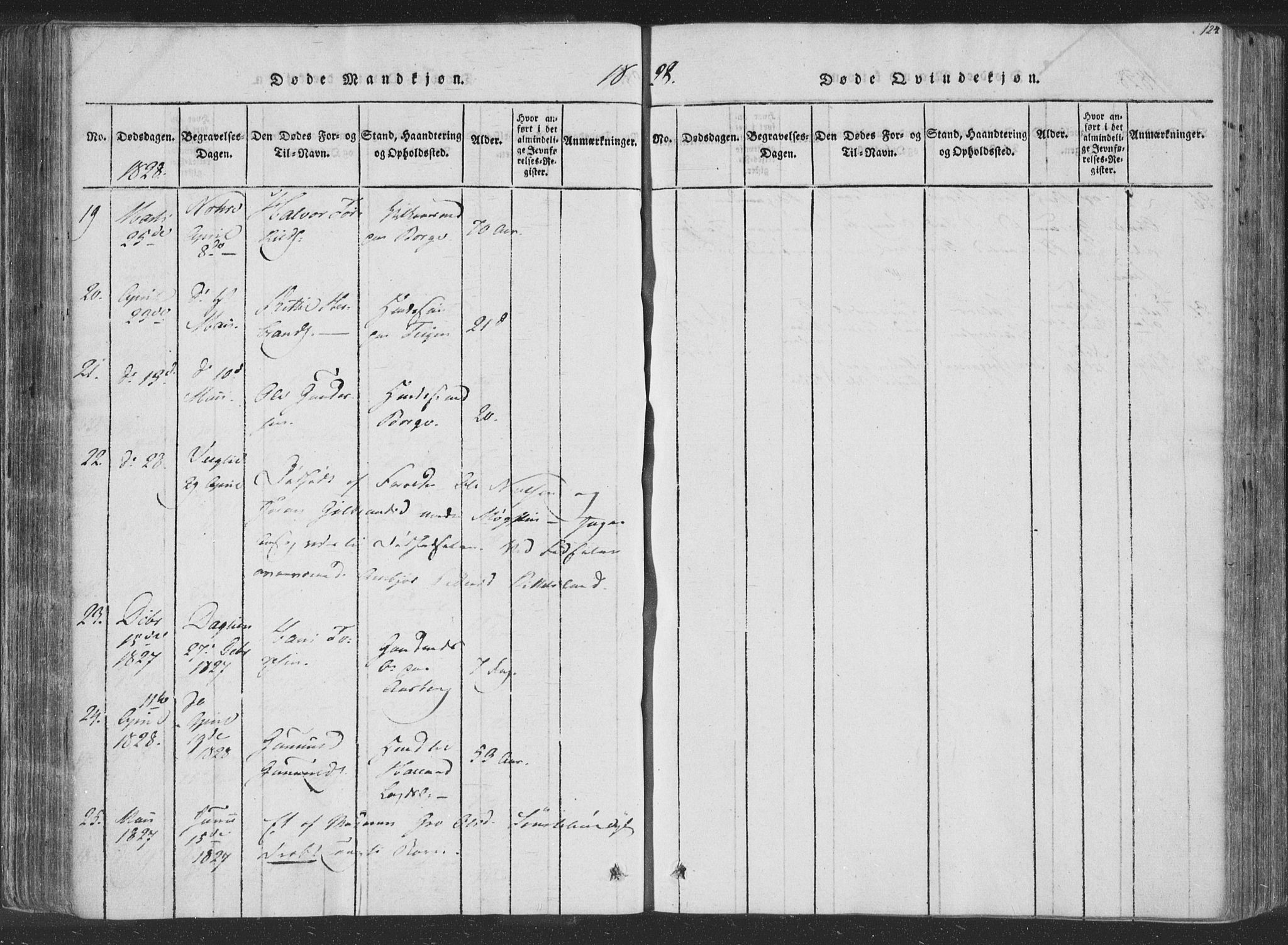 Rollag kirkebøker, AV/SAKO-A-240/F/Fa/L0006: Parish register (official) no. I 6, 1814-1828, p. 124