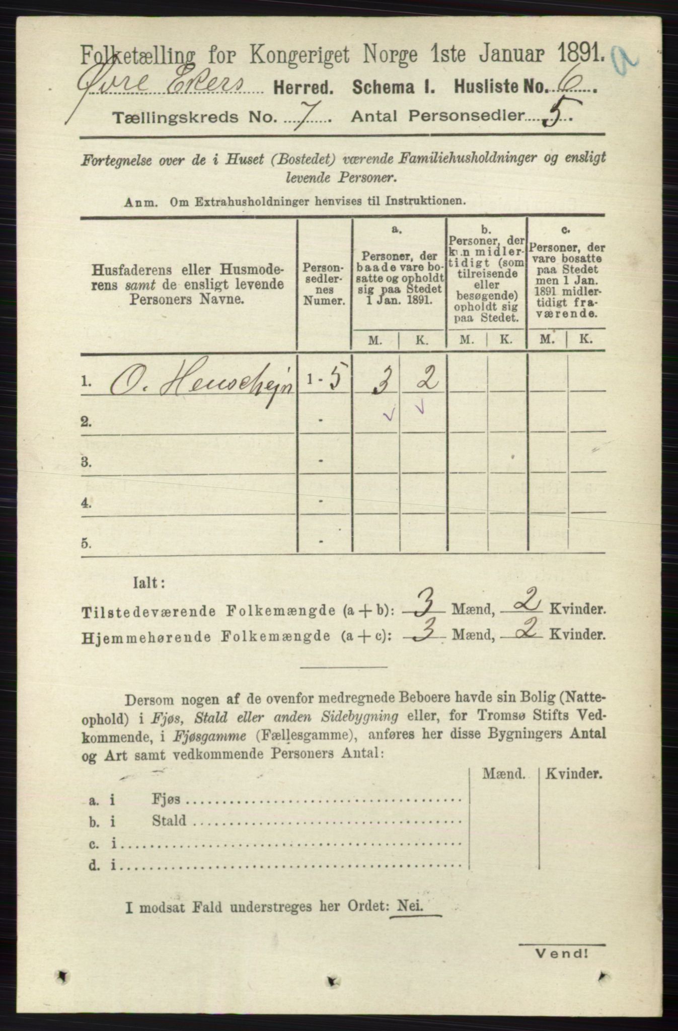 RA, 1891 census for 0624 Øvre Eiker, 1891, p. 2545