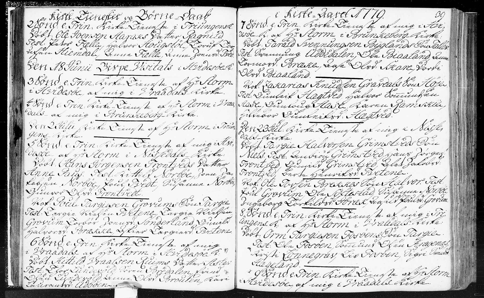 Kviteseid kirkebøker, SAKO/A-276/F/Fa/L0002: Parish register (official) no. I 2, 1773-1786, p. 39