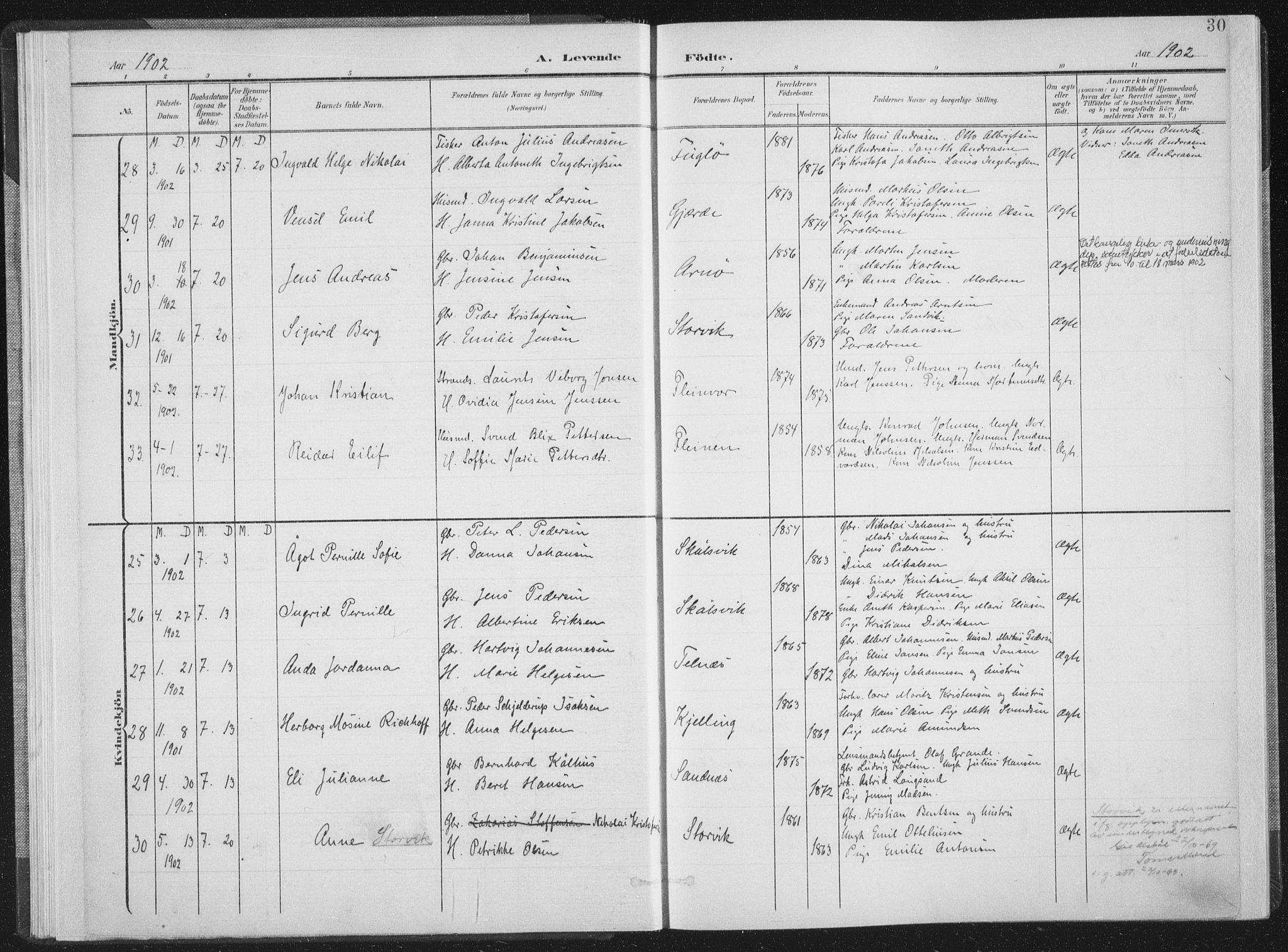 Ministerialprotokoller, klokkerbøker og fødselsregistre - Nordland, SAT/A-1459/805/L0102: Parish register (official) no. 805A08I, 1900-1909, p. 30