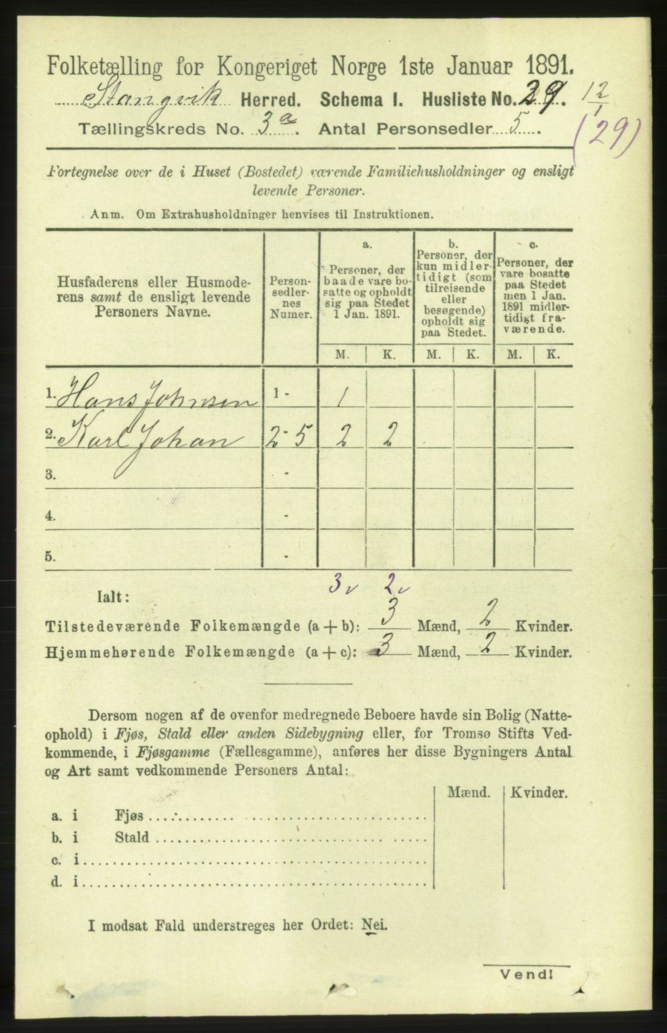 RA, 1891 census for 1564 Stangvik, 1891, p. 1203